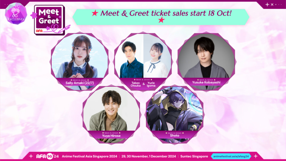 Get up close with your favourite artistes at exclusive ticketed Meet & Greets at AFASG24