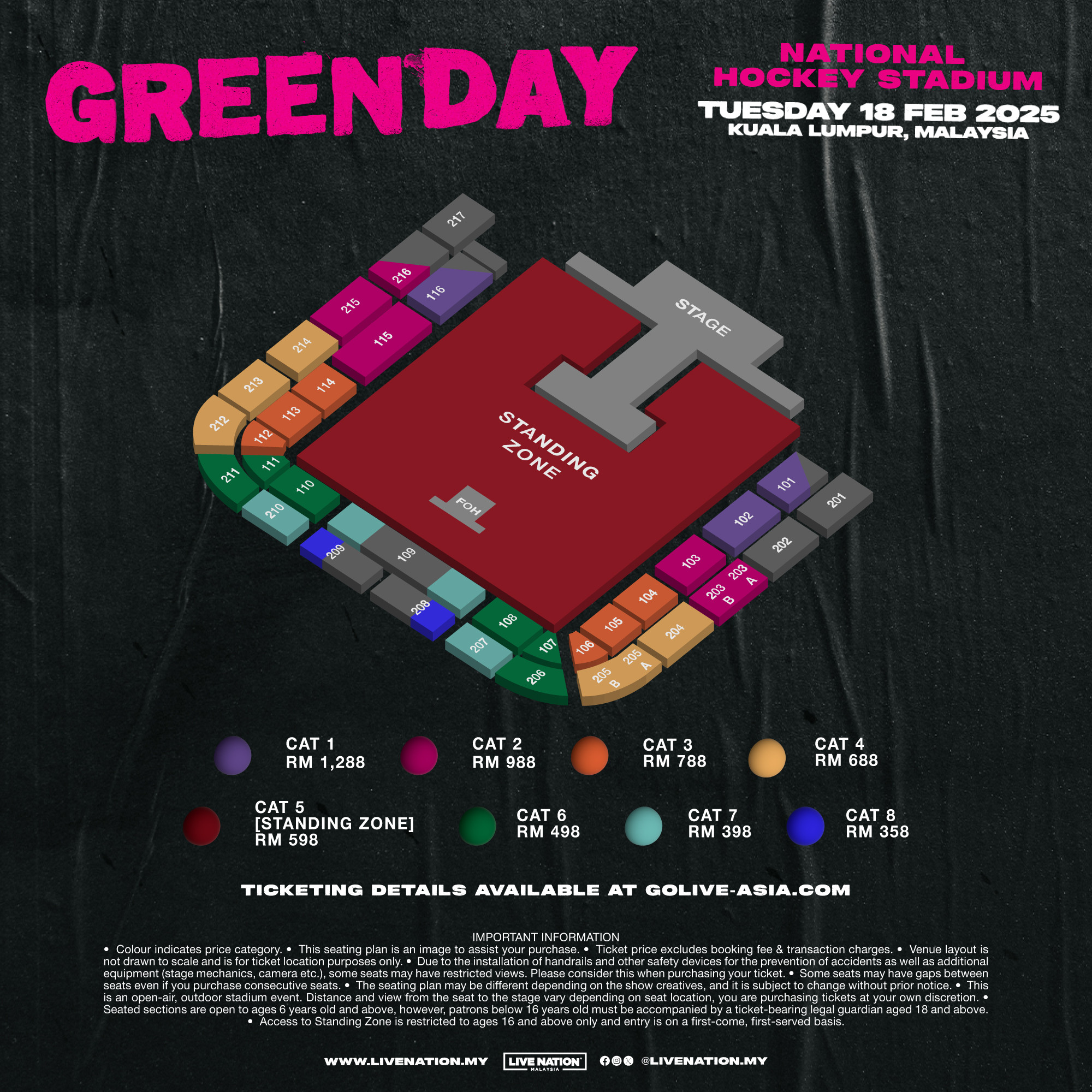 Green Day Concert 2025 Kuala Lumpur｜National Hockey Stadium