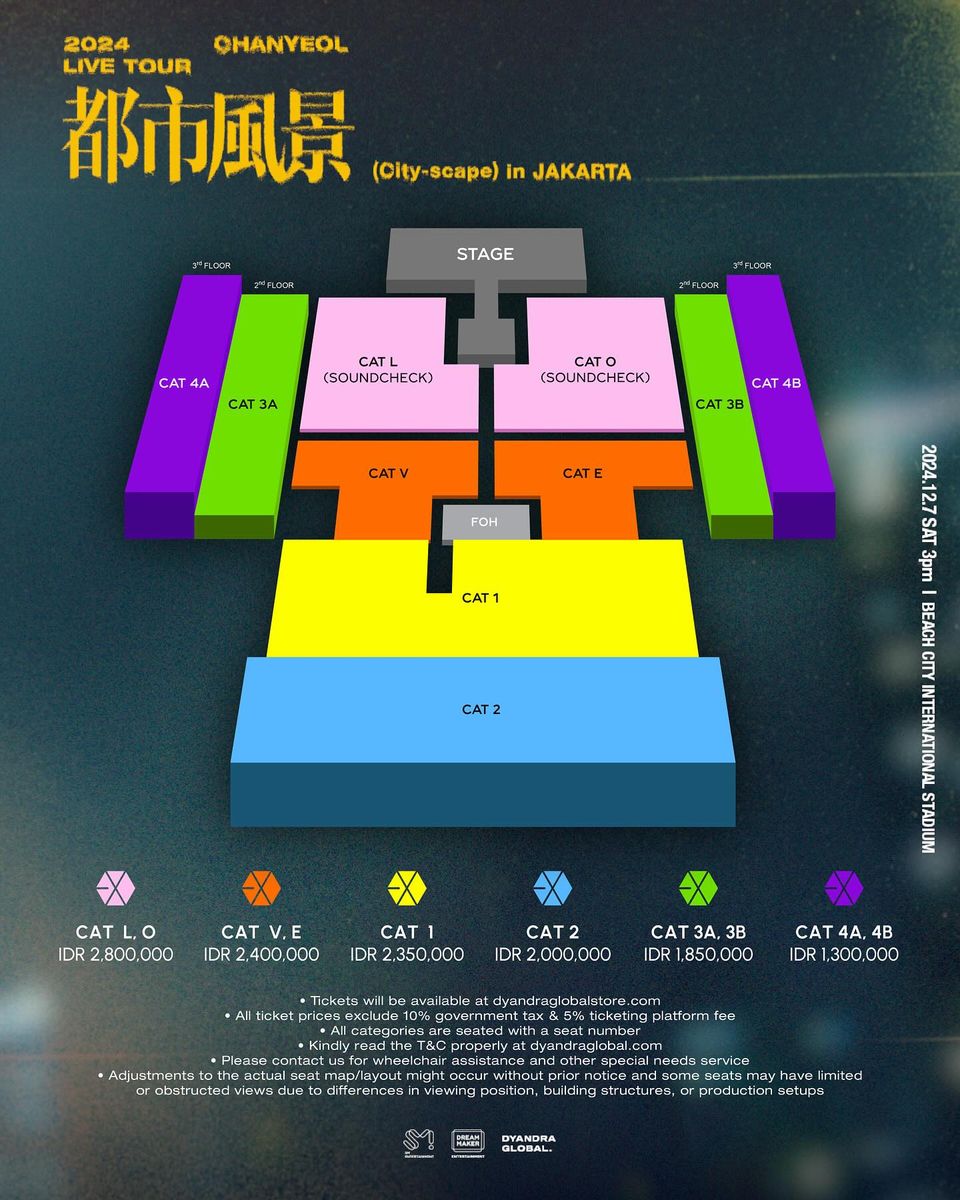 2024 CHANYEOL LIVE TOUR: 都市風景 (City-scape) in JAKARTA - Seating Plan