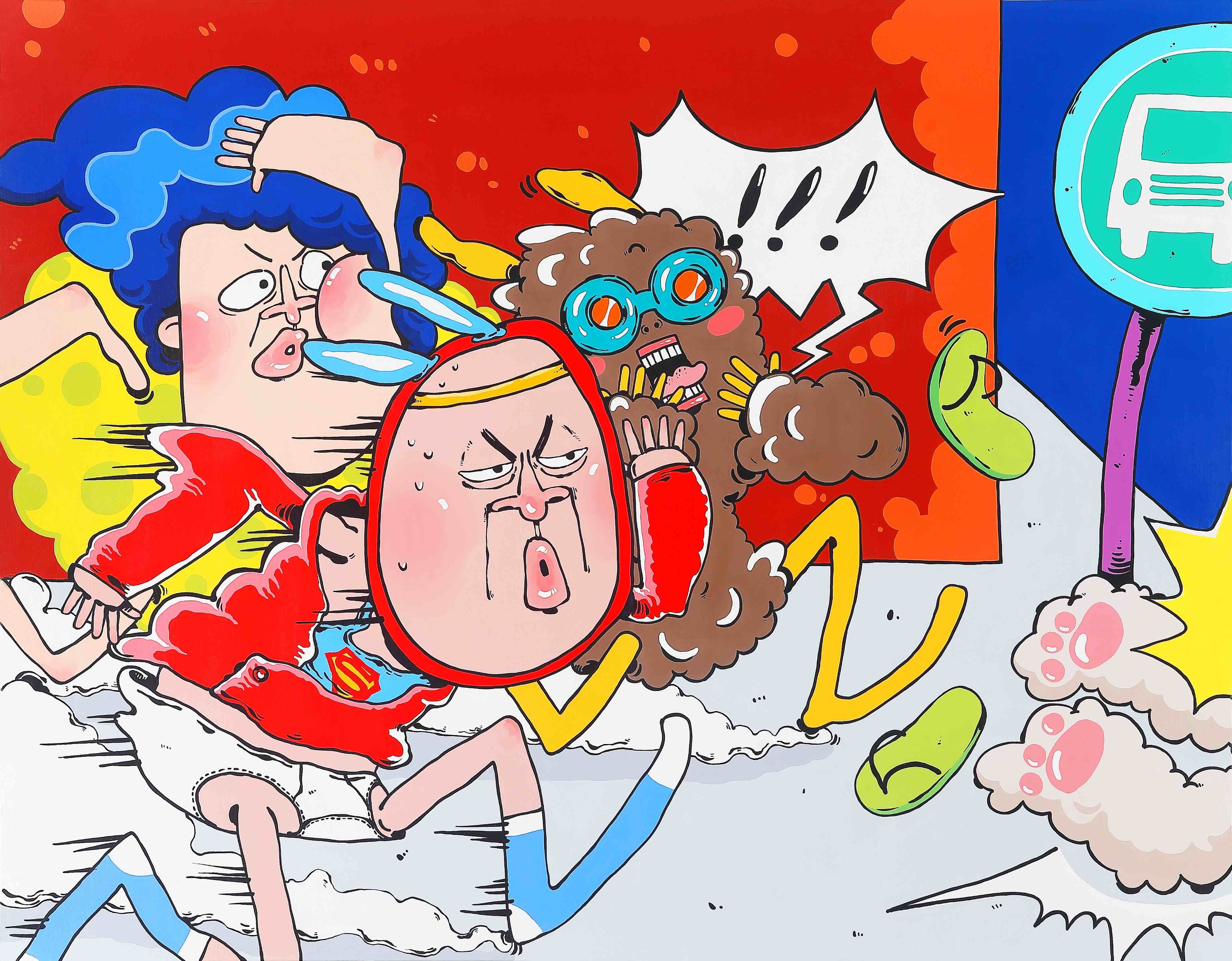 Yoo Jae Youn's work draws inspiration from pop art icons, yet she carves out her own distinct path by infusing her pieces with a playful yet profound commentary on contemporary life.