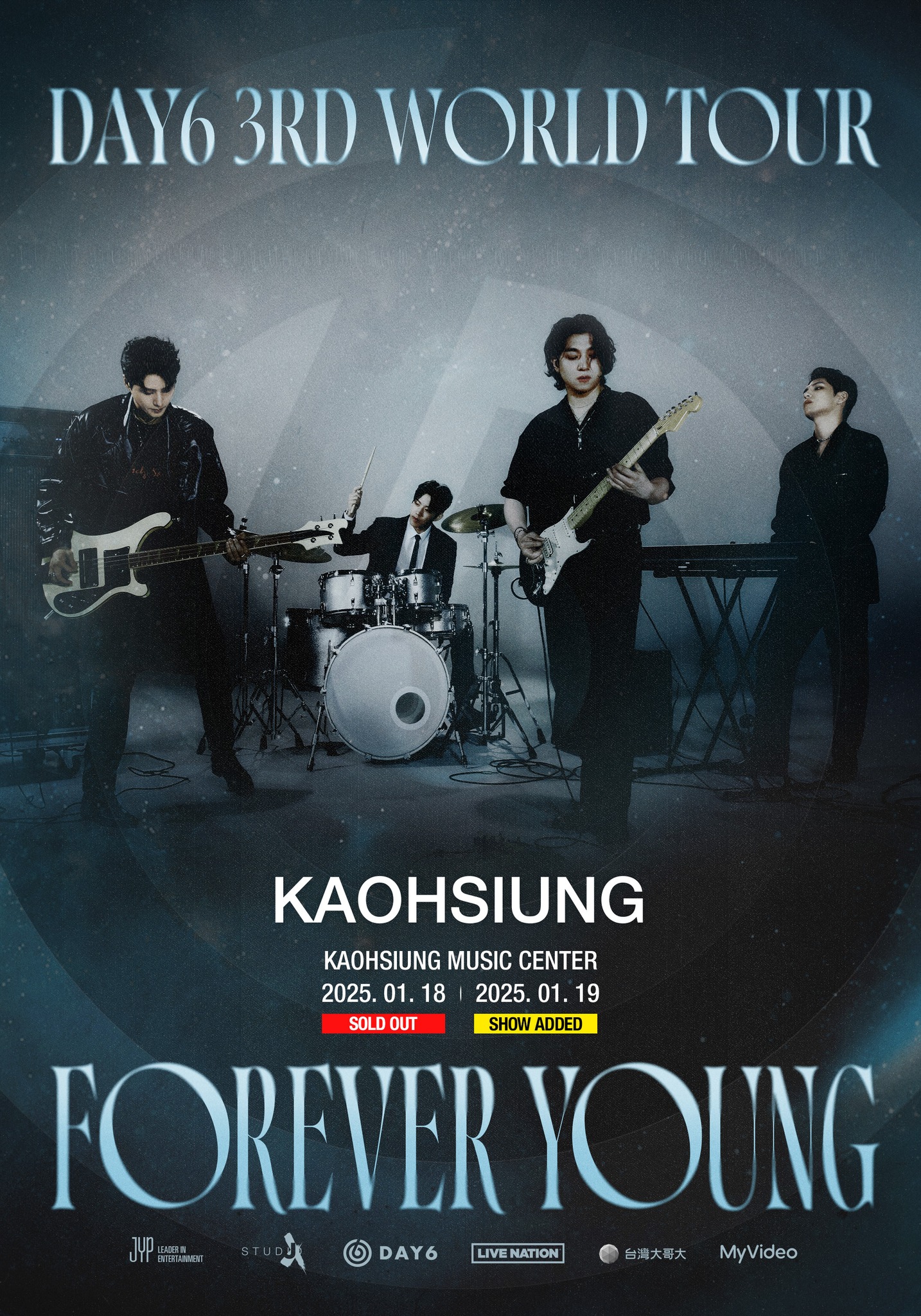 DAY6高雄演唱會驚喜宣布加場，DAY6 3RD WORLD TOUR [FOREVER YOUNG] in KAOHSIUNG 將於1月18-19日連唱兩天！