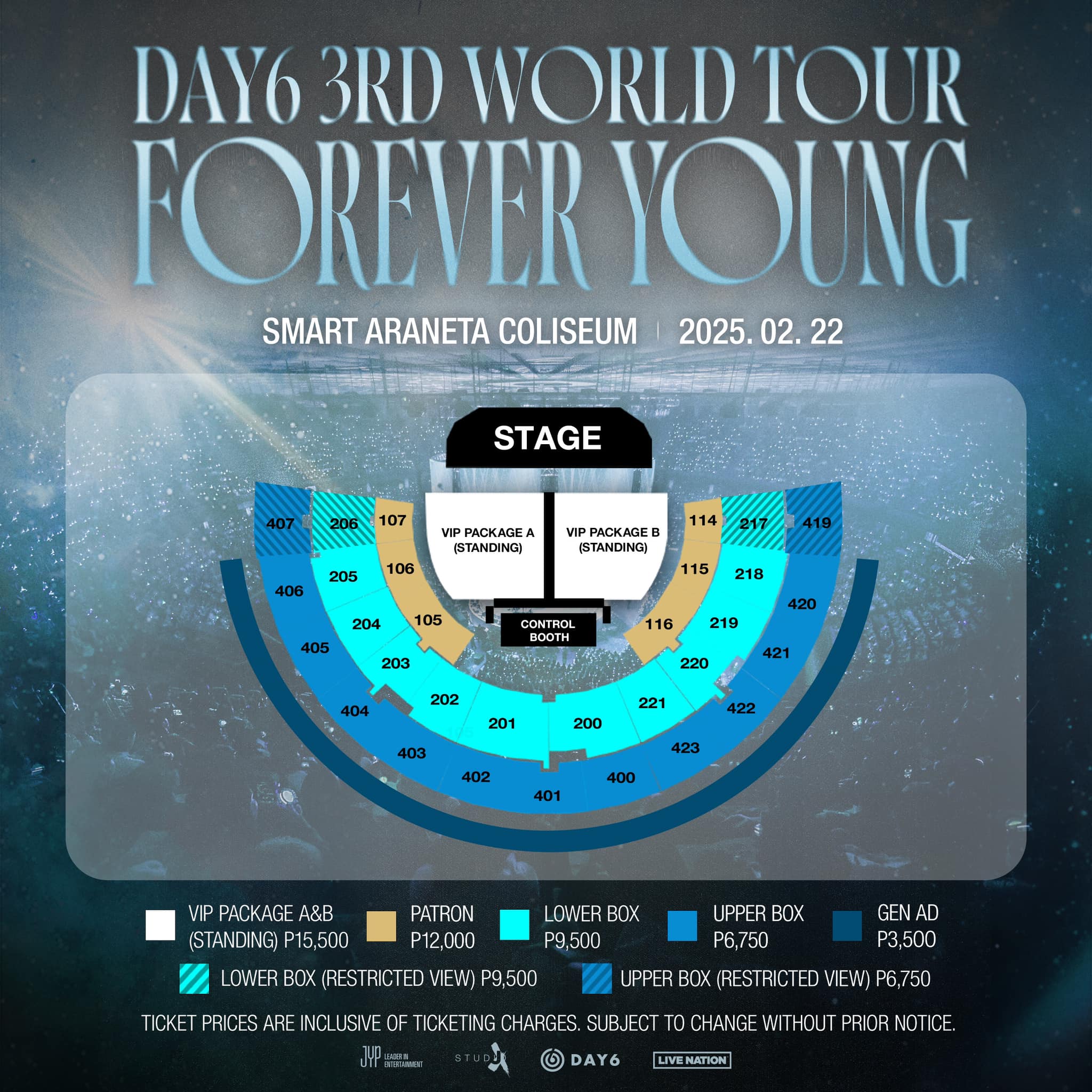 DAY6 Manila ticket price and seat layout