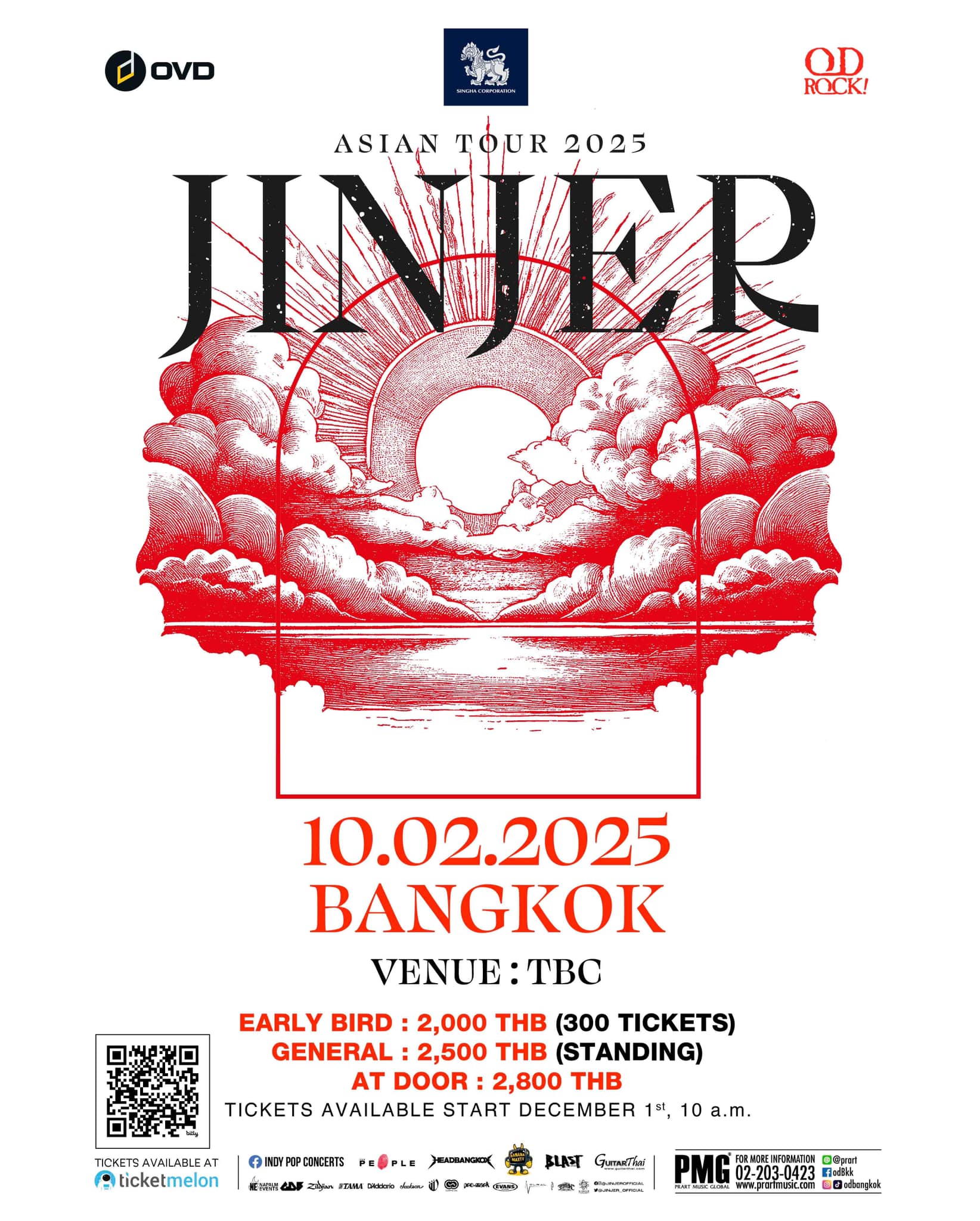 Jinjer Live In Bangkok 2025 will take place on 10 February 2025