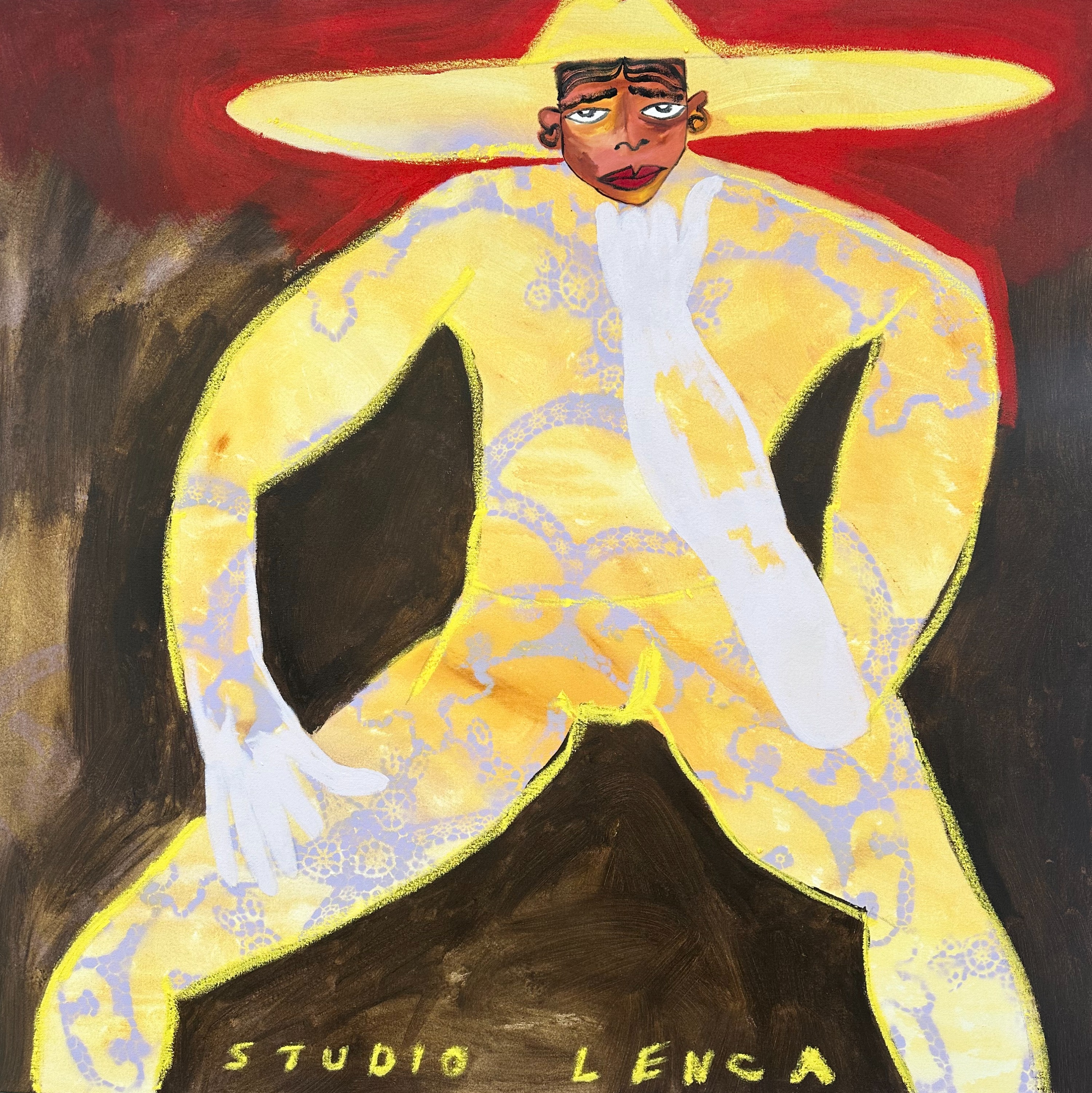 Bailarín, 2024, oil and acrylic on canvas, 100cm x 100cm