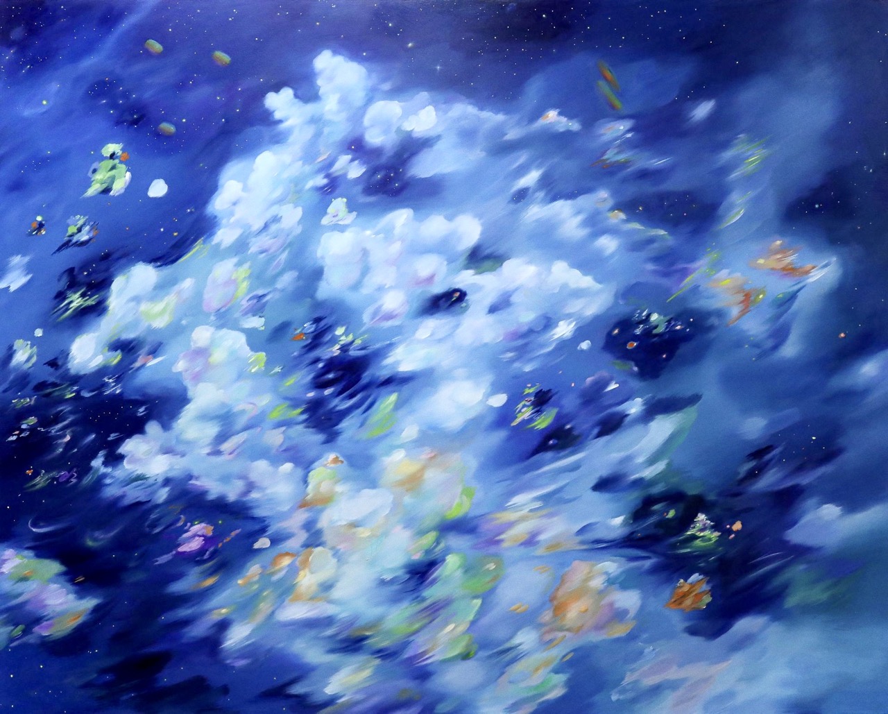 Joanne Chan Chen Songxin, On the way - Stardust Odyssey, 2024, Oil on canvas, 160 x 200cm