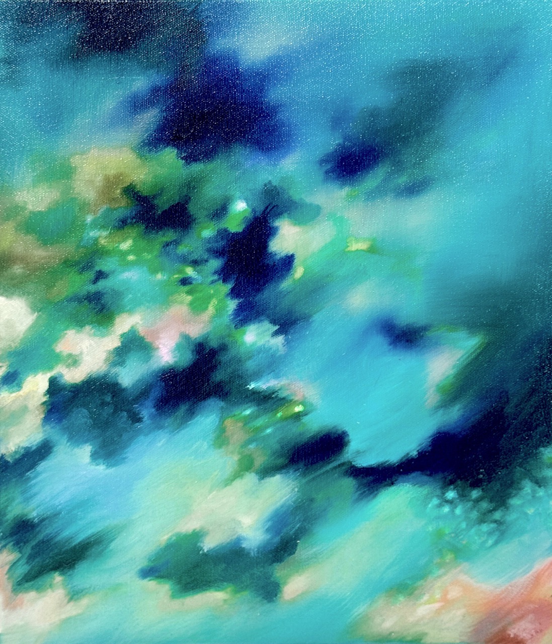 Joanne Chan Chen Songxin, On the way- Breath Of Serenity, 2024, Oil on canvas, 35 x 30cm