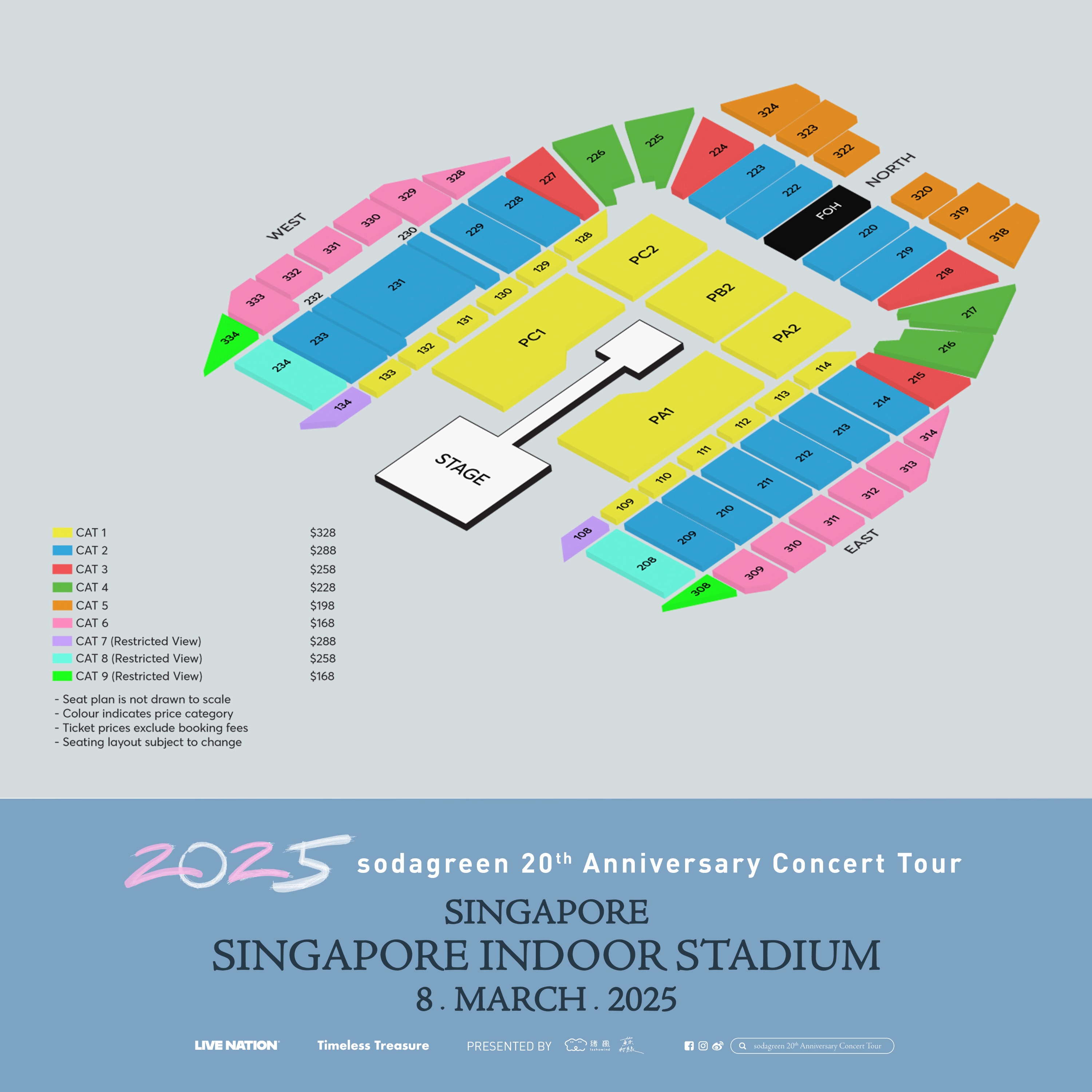 sodagreen Singapore Concert 2025 Seat Map