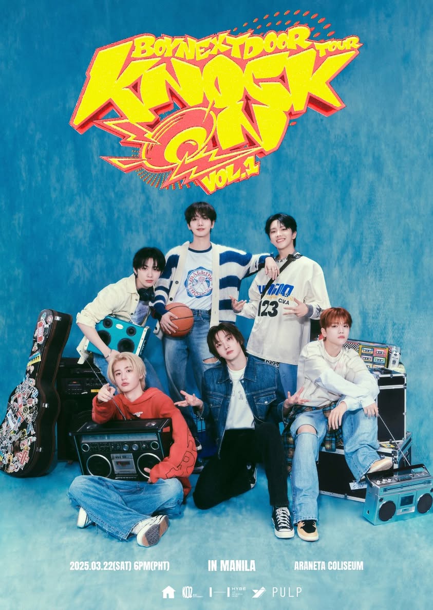 The highliy anticipated **BOYNEXTDOOR TOUR 'KNOCK ON Vol.1' IN MANILA** will take place in Manila on 22 March 2025 at Araneta Coliseum.