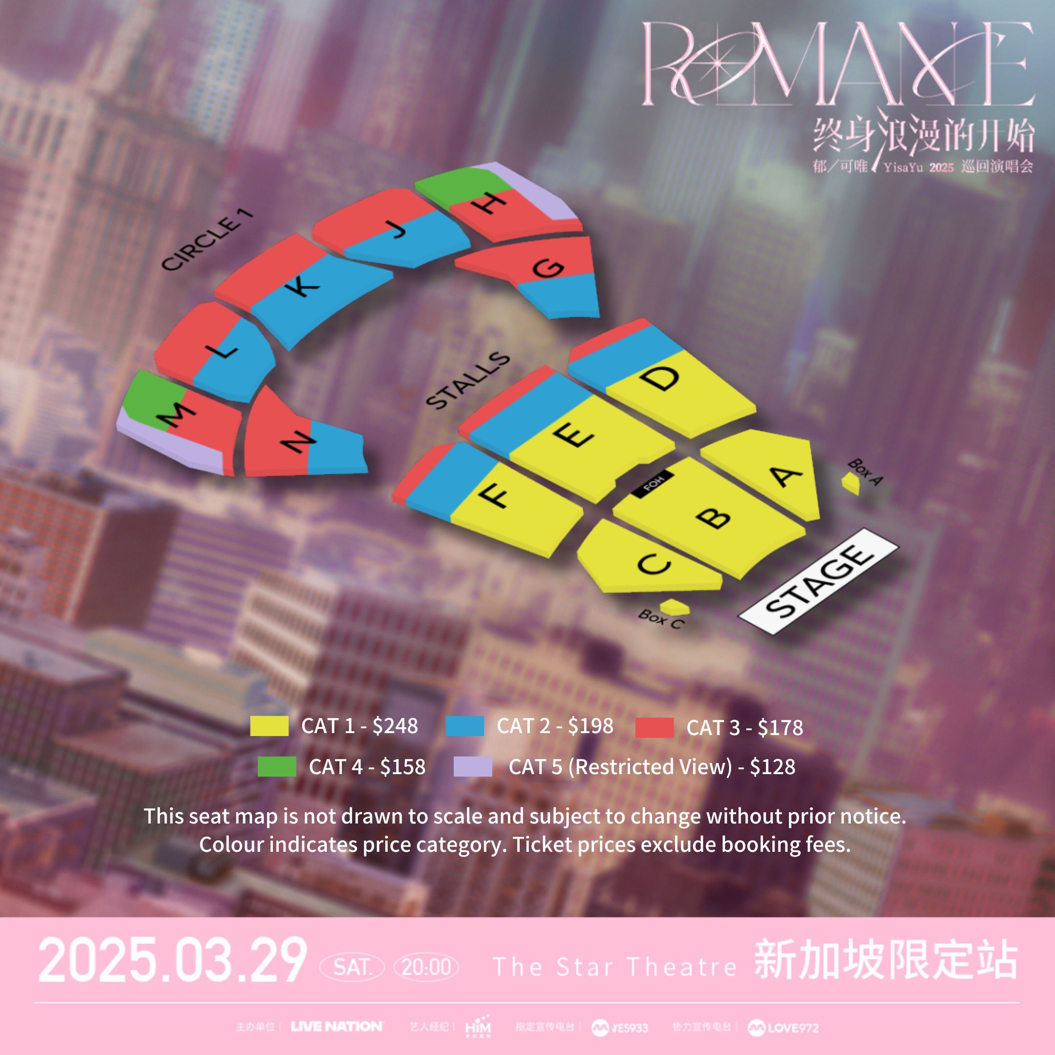 Yisa Yu Singapore Concert 2025 Ticket Price and Seat Map