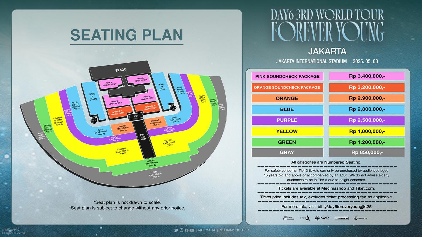 DAY6 Jakarta Concert 2025 Seating Plan