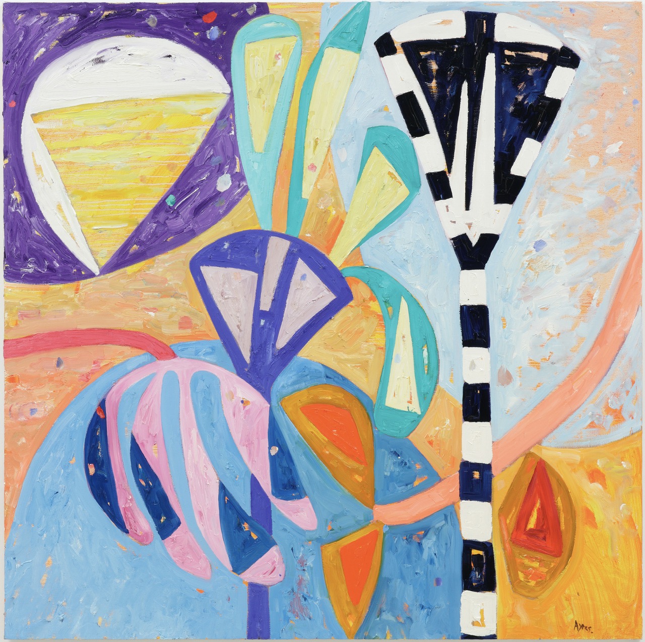 Ayres, Song of Hours Fled, 2009, oil on canvas, 60 x 60 in., 152.5 x 152.5 cm大