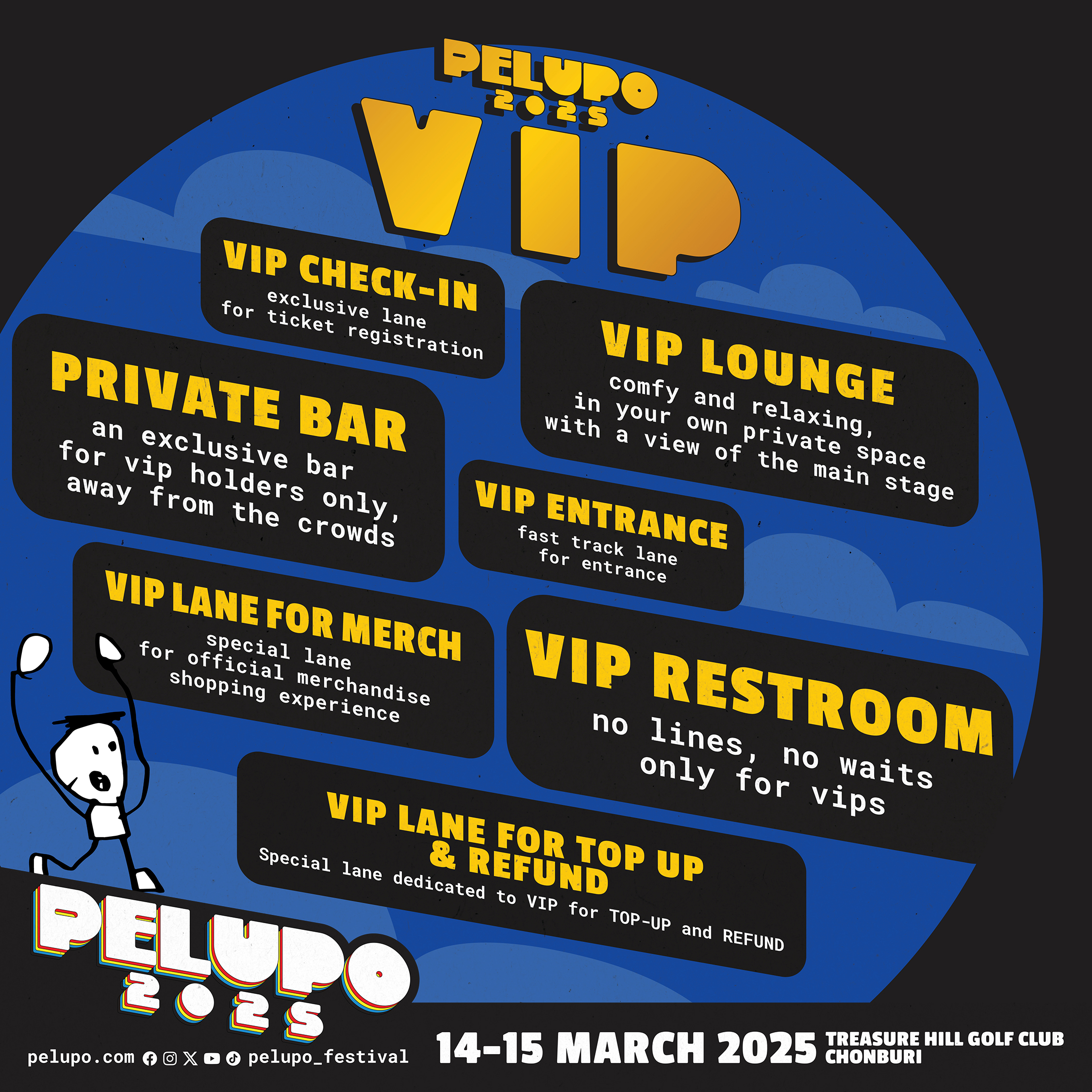 泰国PELUPO 2025音乐节演出阵容 Line Up-VIP套票资讯