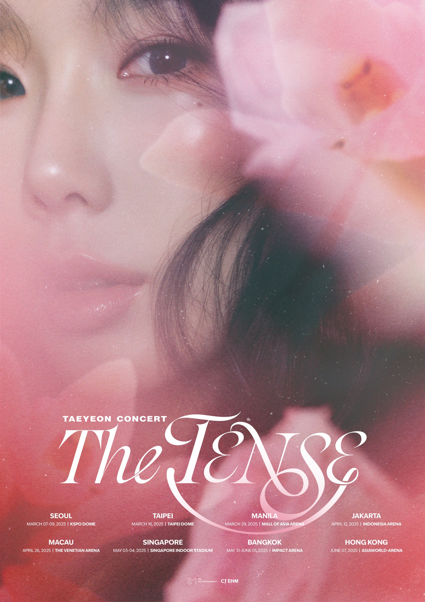 韩国人气女团少女时代队长泰妍宣布举办全新巡回演唱会「TAEYEON CONCERT – The TENSE」，并将于2025年5月在泰国曼谷 IMPACT Arena连开两场！