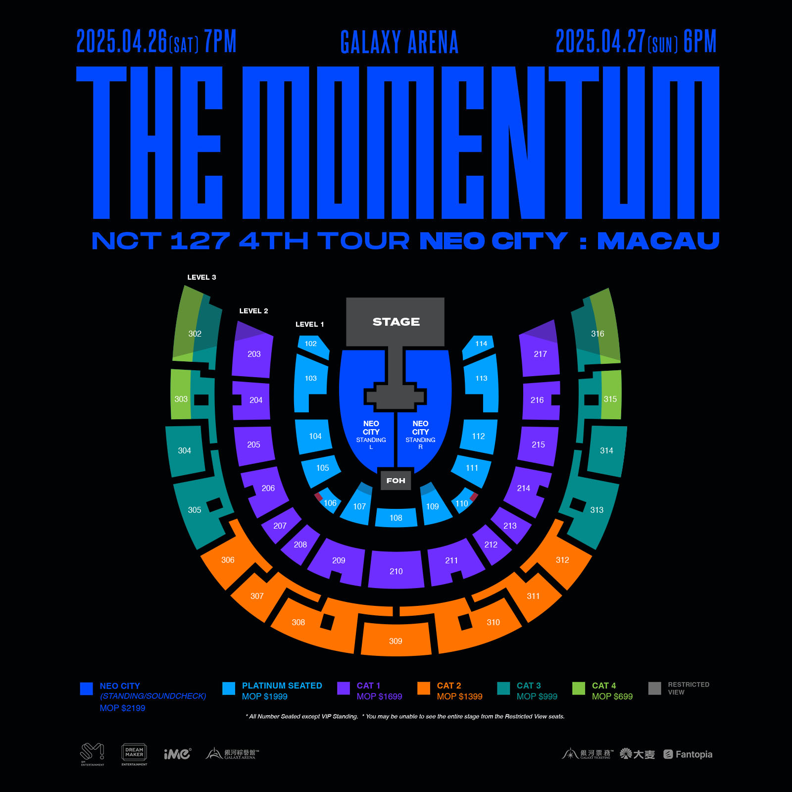 NCT 127 Macau Concert 2025 Seating Plan
