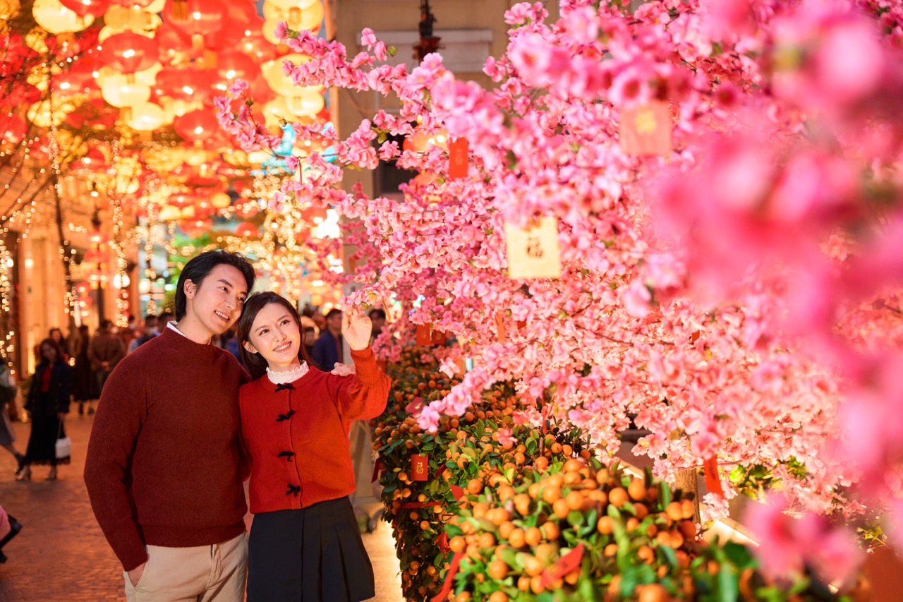 Pink Peach Blossom Trees and Heart-Shaped Arch Pump in Romantic Energy(2)大