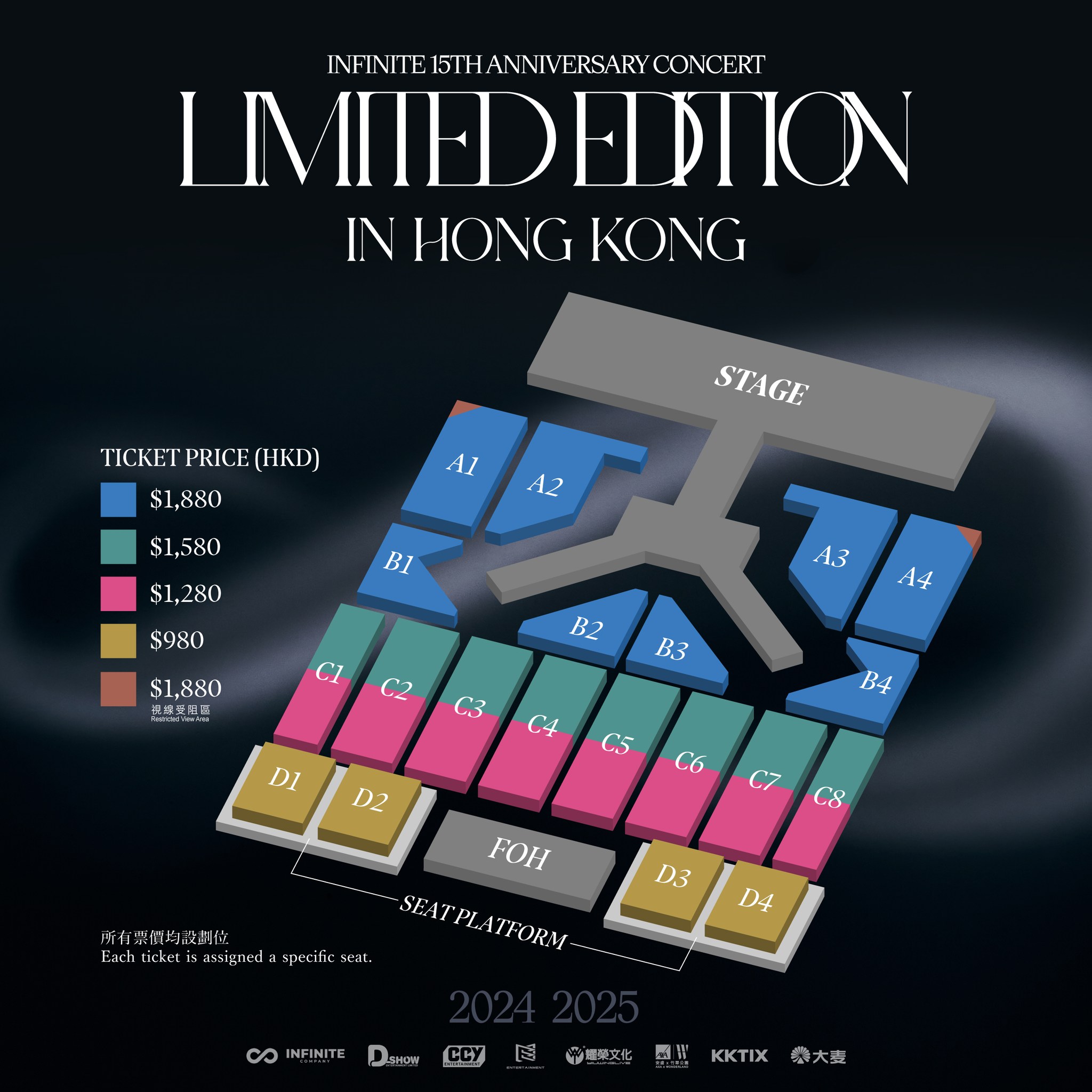 INFINITE演唱會2025香港站座位圖