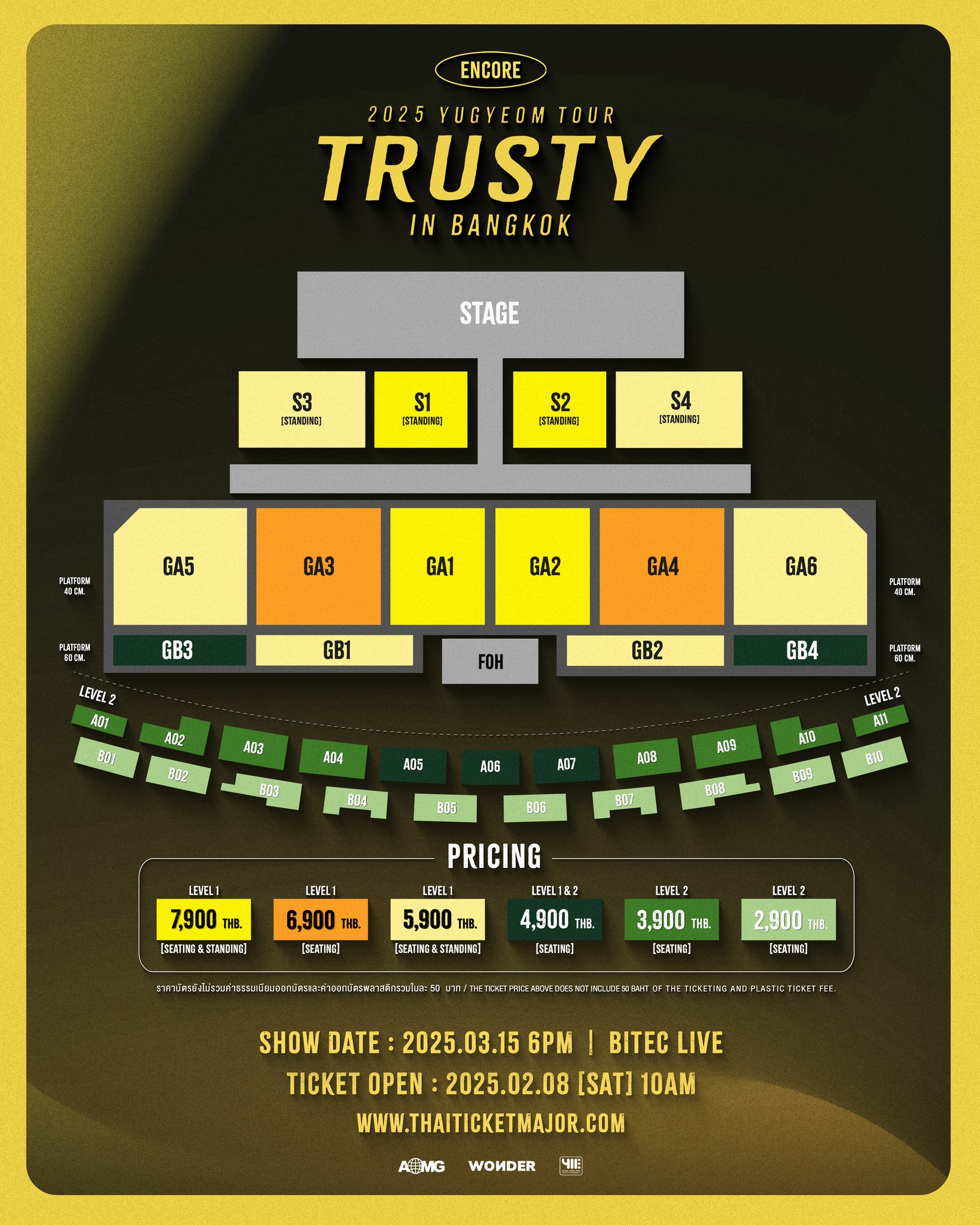 GOT7 YUGYEOM Bangkok Concert 2025 Ticket Price and Seat Map