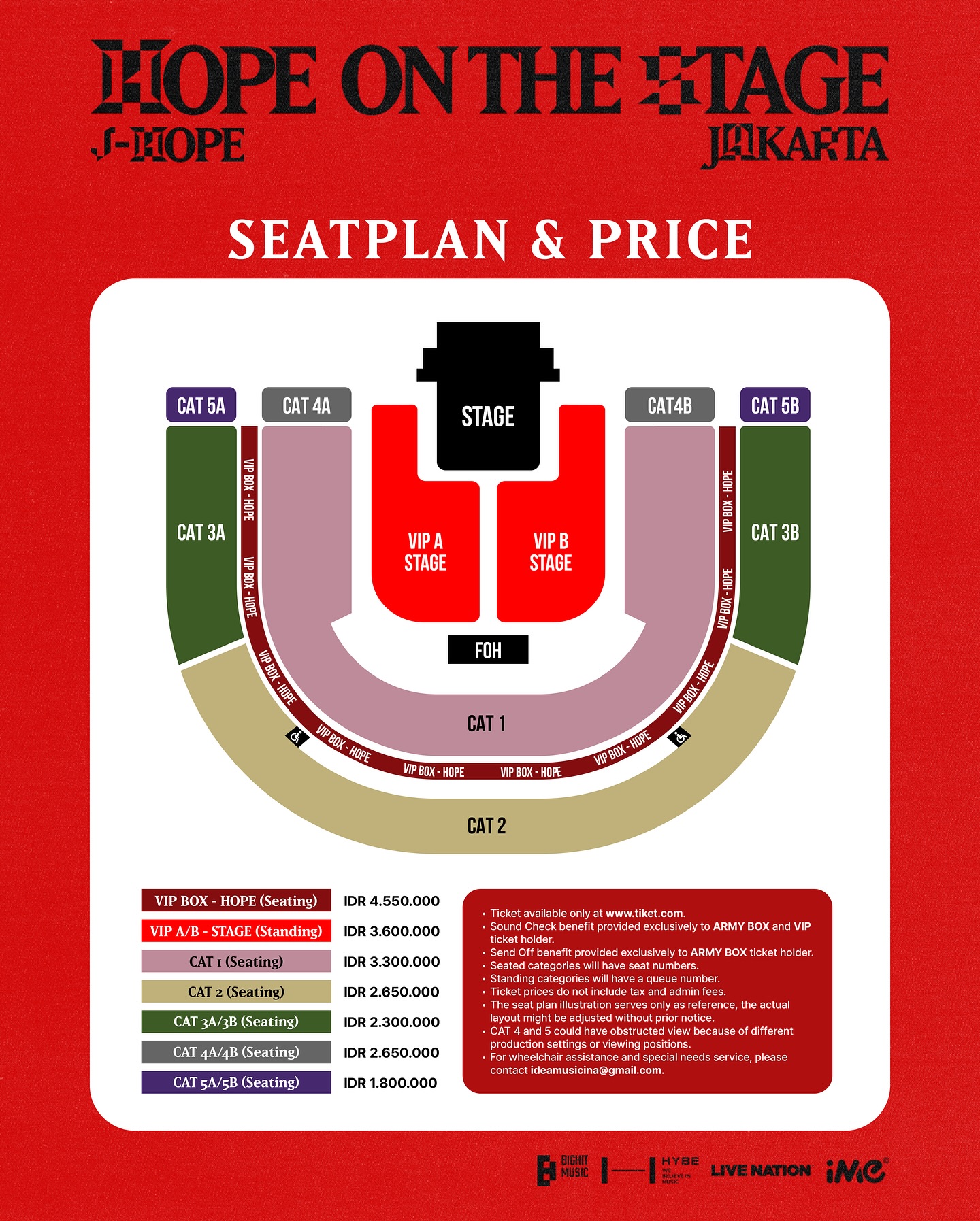 HOPE ON THE STAGE JAKARTA ジャカルタ VIP カード 2025 j-hope Tour 'HOPE ON THE STAGE' in JAKARTA | Concert