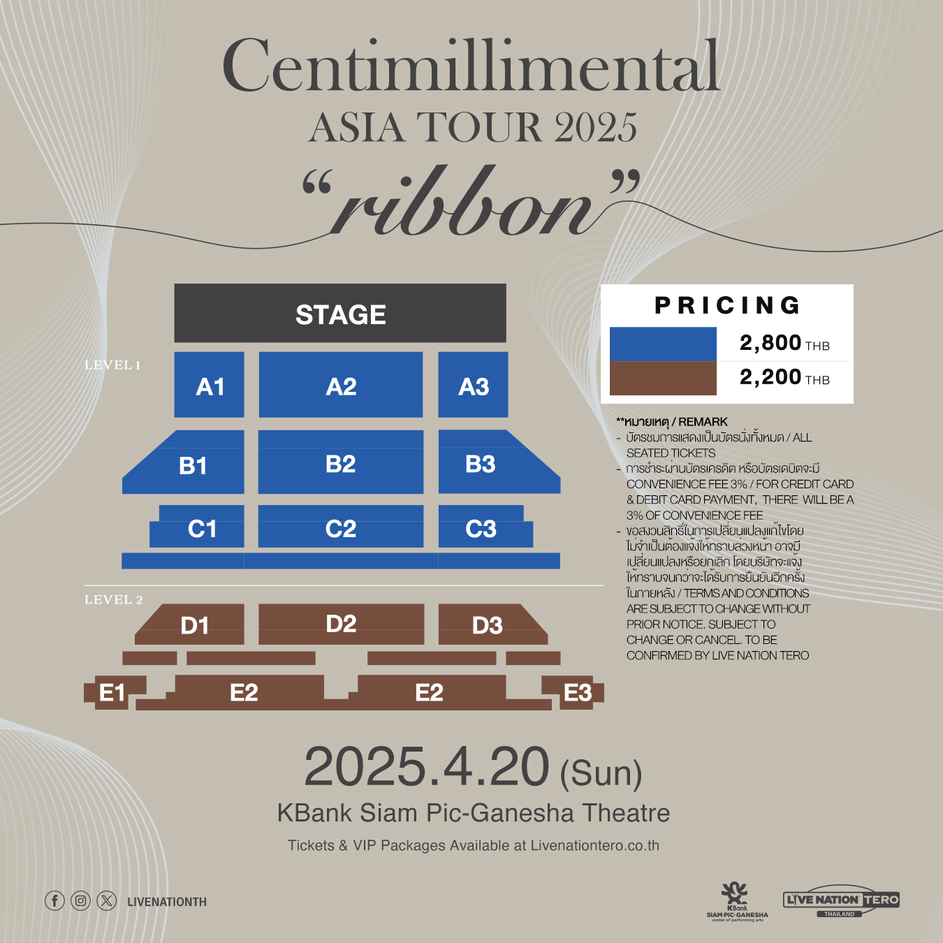 Centimillimental Bangkok Concert 2025 Ticket Price and Seat Map