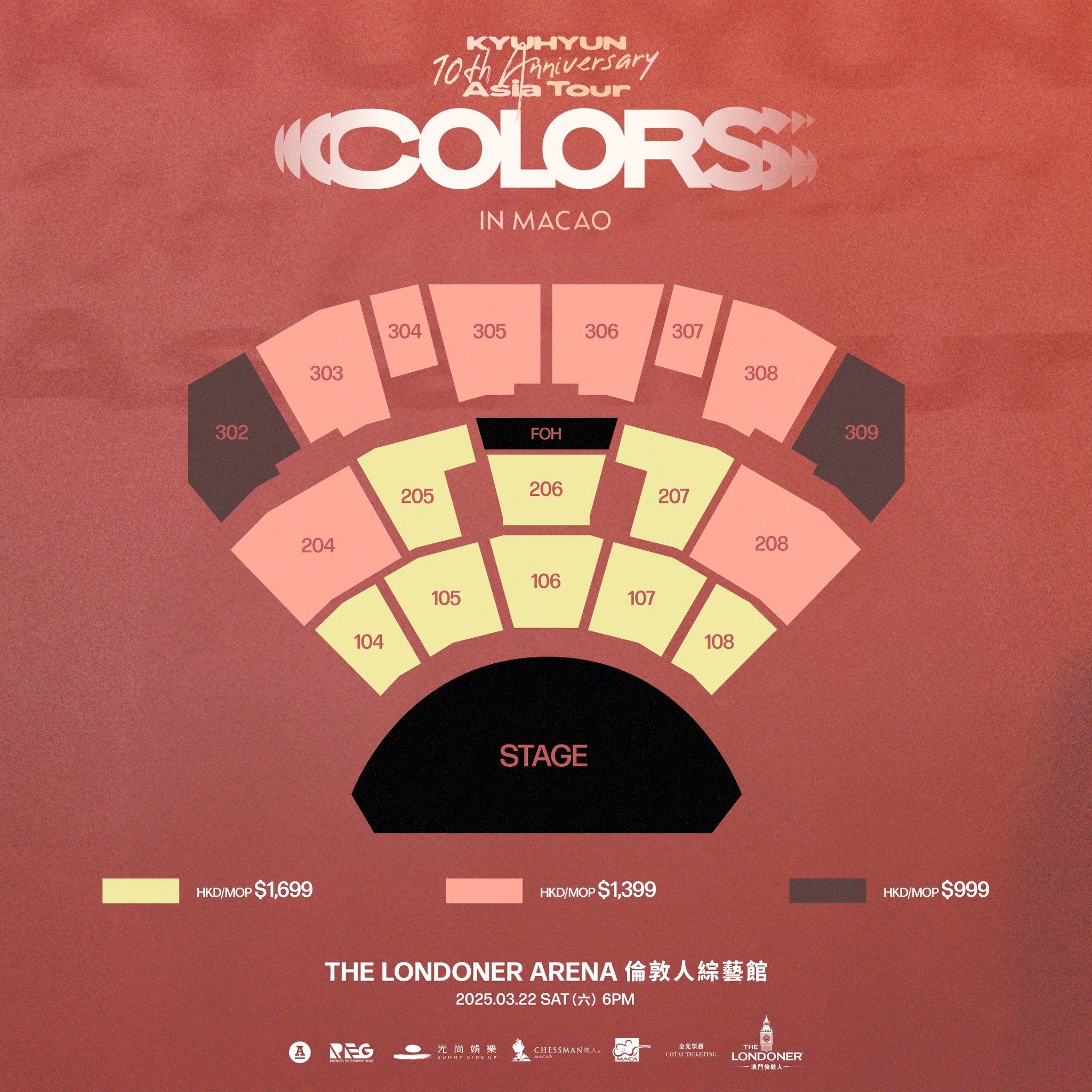Kyuhyun Concert 2025 Macau Ticket Price and Seat Map