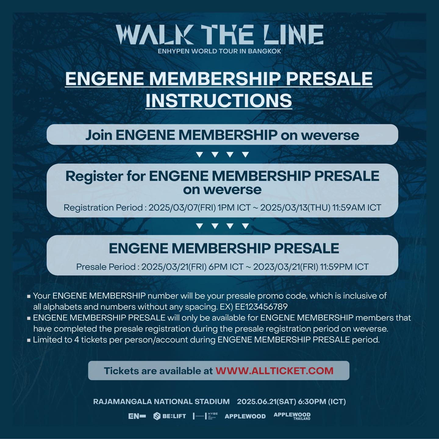 ENHYPEN曼谷演唱會2025 ENGENE MEMBERSHIP PRESALE 優先購票教學