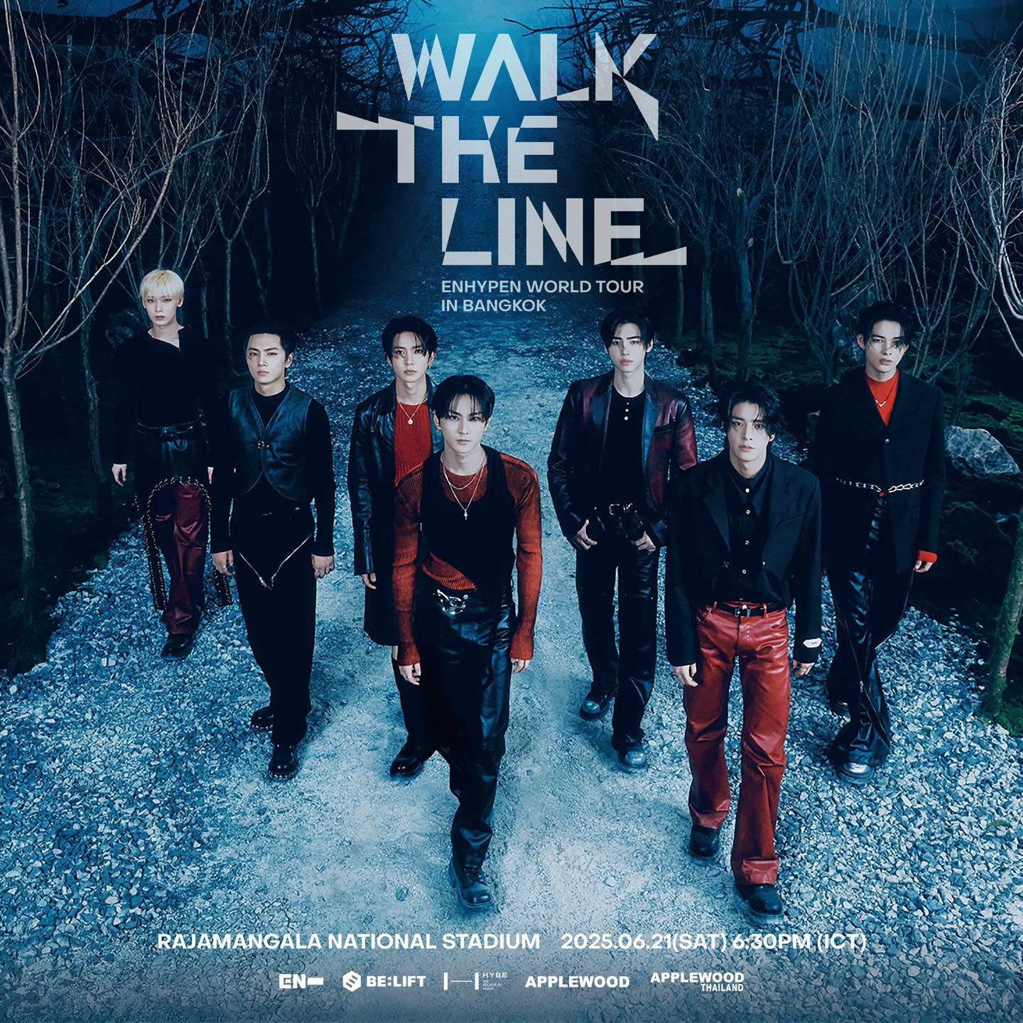 ENHYPEN WORLD TOUR 'WALK THE LINE' IN ASIA 將於2025年6月21日（星期六）在泰國曼谷拉加曼加拉國家體育場舉行