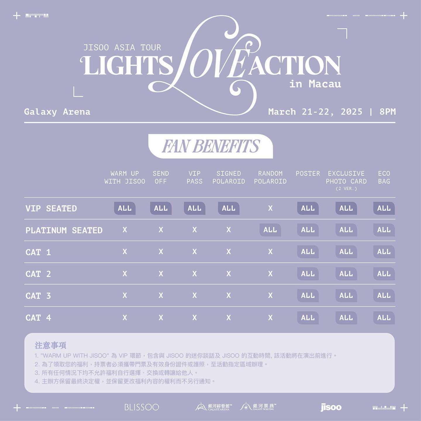 JISOO Macau Fan Meeting 2025 Fans Benefits