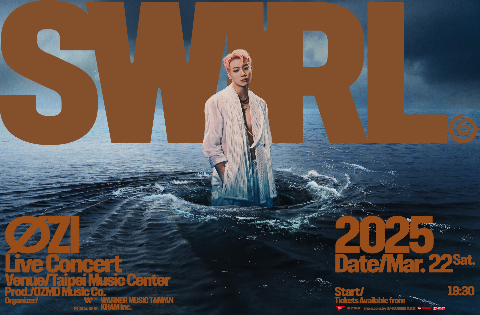 隨著新專輯《SWIRL》的發布,ØZI將於3月22日在臺北流行音樂中心舉辦演唱會SWIRL 漩・渦》,屆時將如同這張專輯帶來的音樂漩渦,將聽眾捲入他的世界。