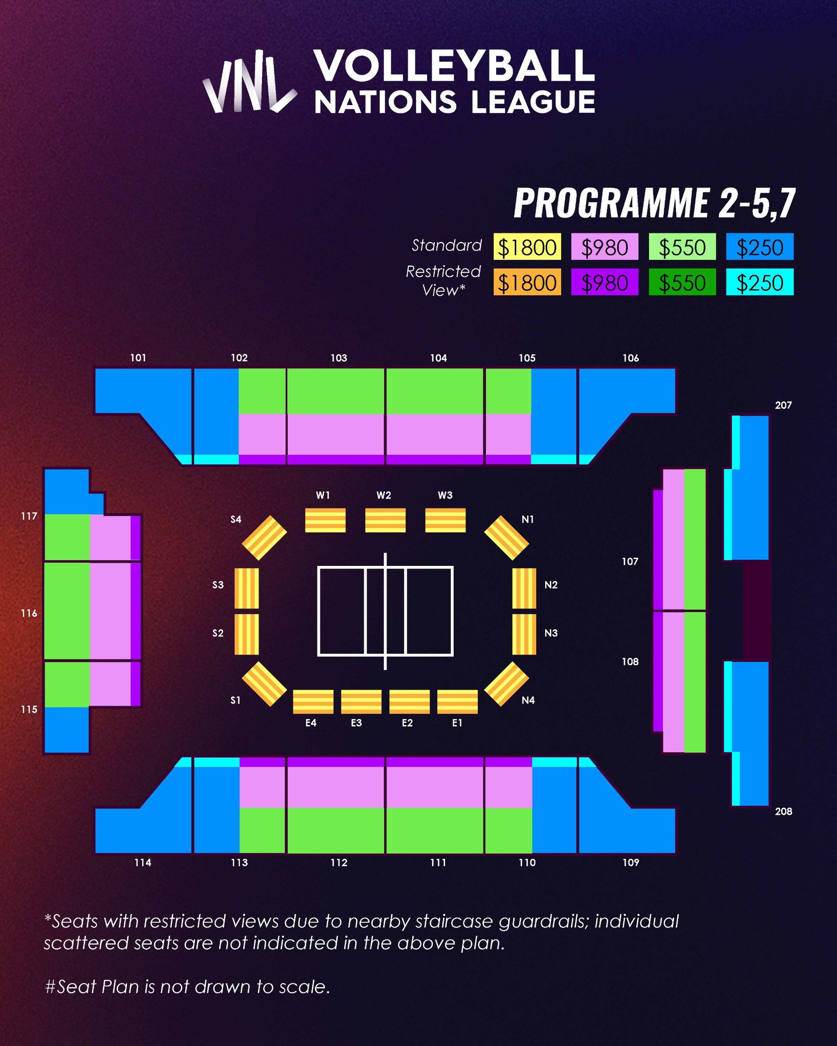 programme 2-5, 7 - seating plan