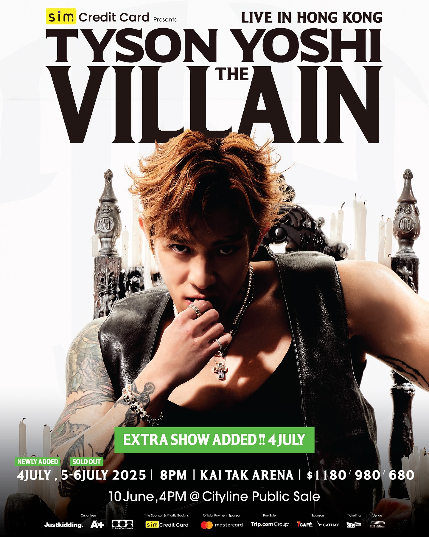 TYSON YOSHI 香港演唱會2025 宣布加開一場！