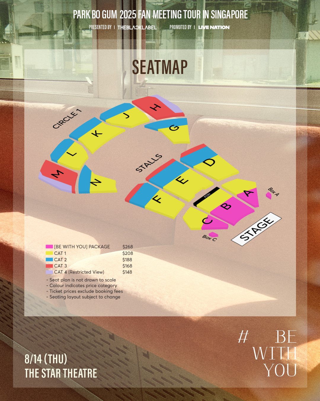 PARK BO GUM Singapore Fan Meeting Seat Map and Ticket Price