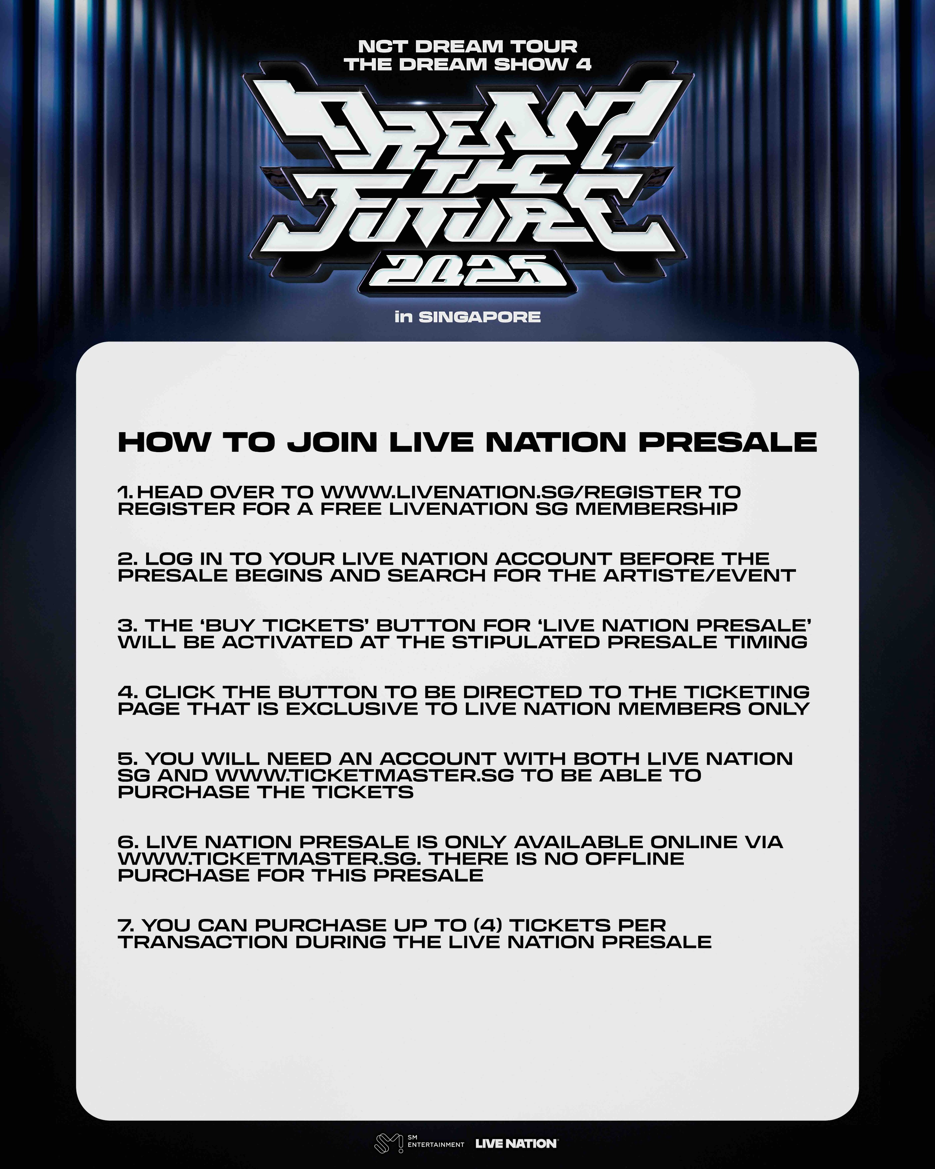 How to join Live Nation Presale for NCT DREAM Singapore Concert 2025
