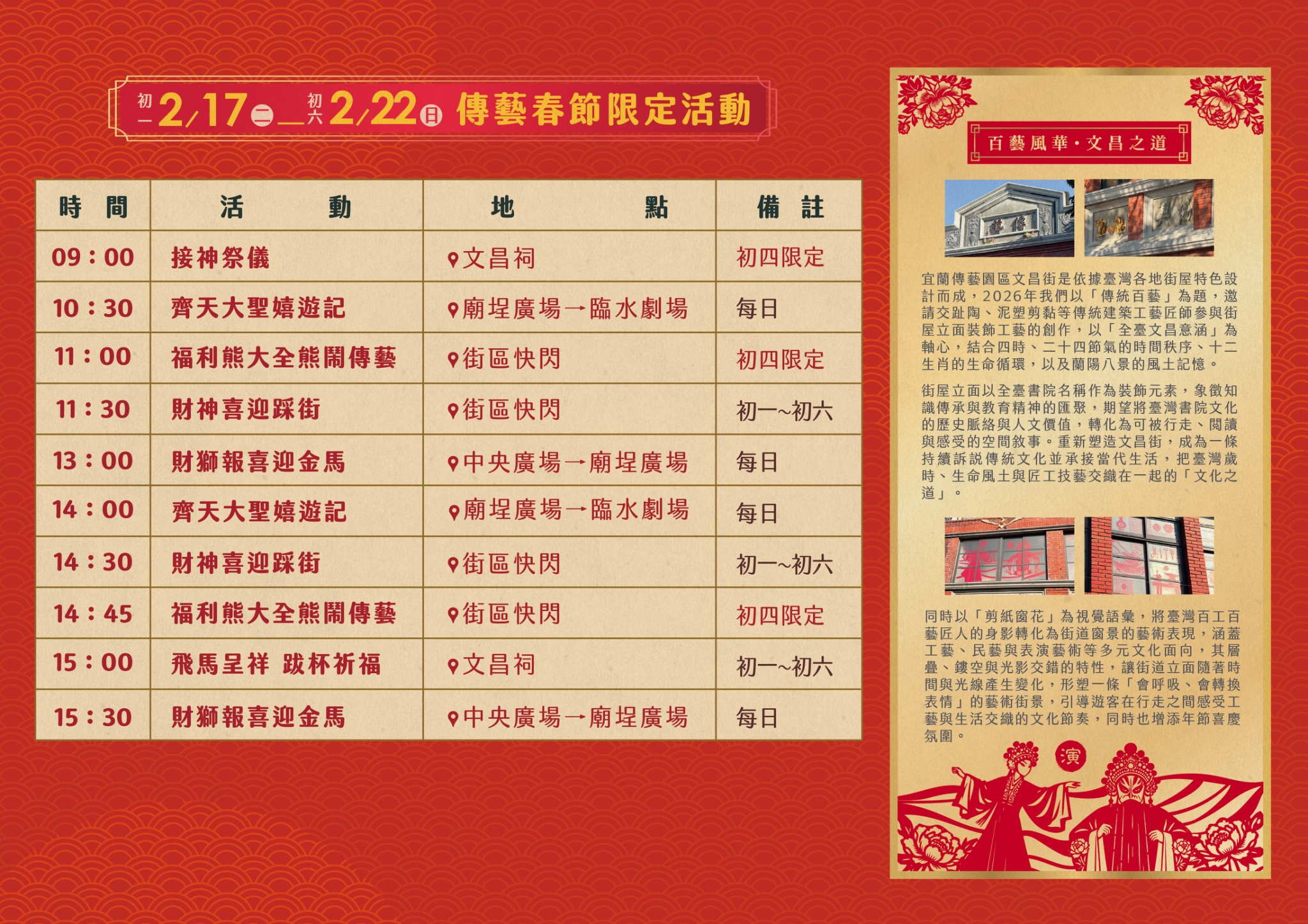 2026春節限定活動表