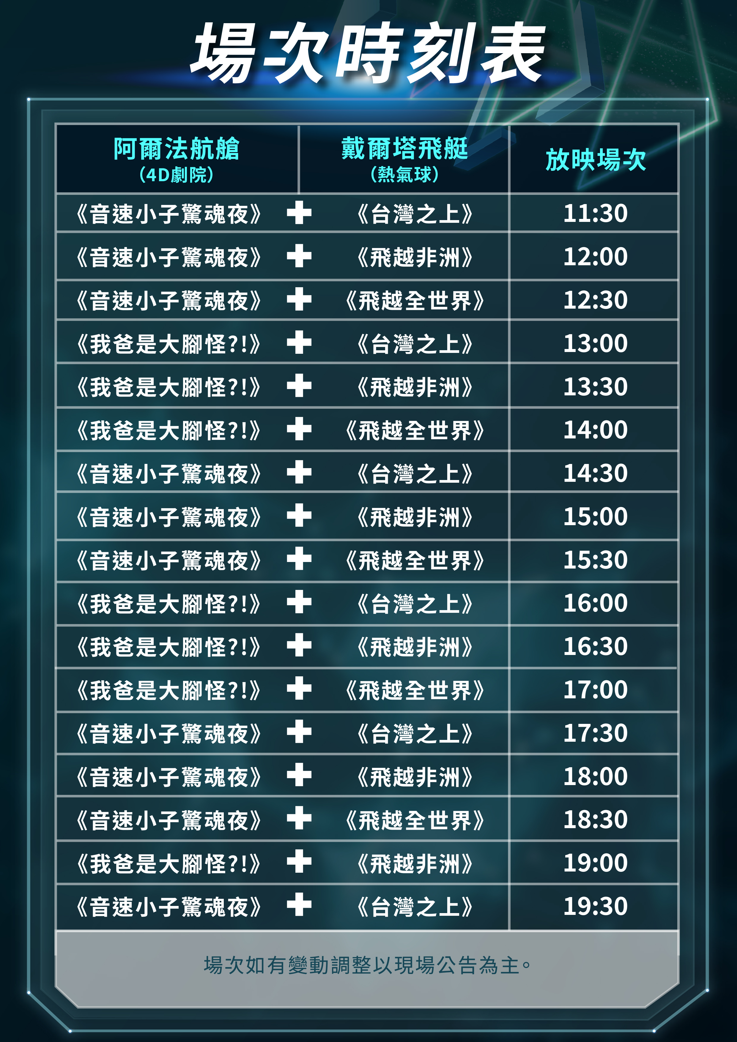 四月份A4版位-場次表