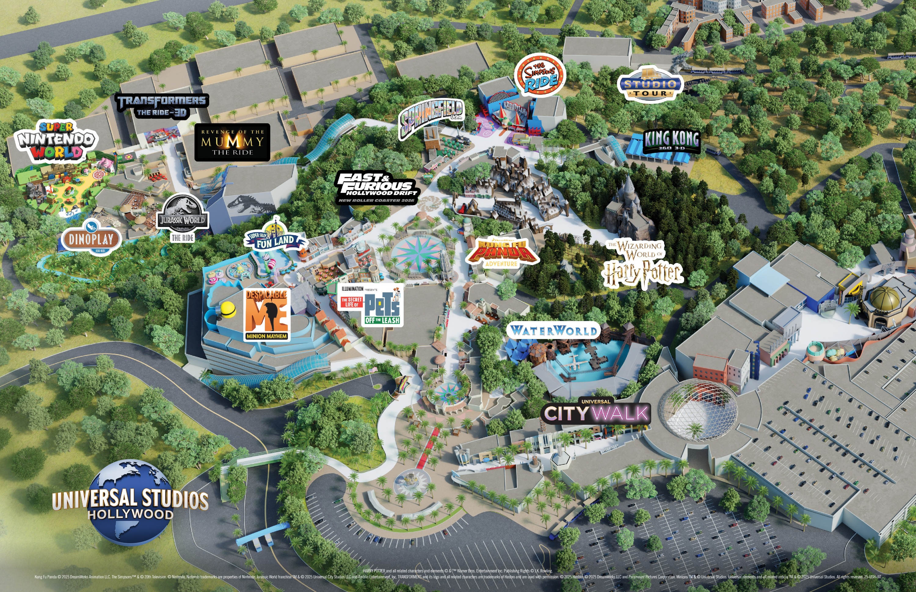 Universal Studio Hollywood Map