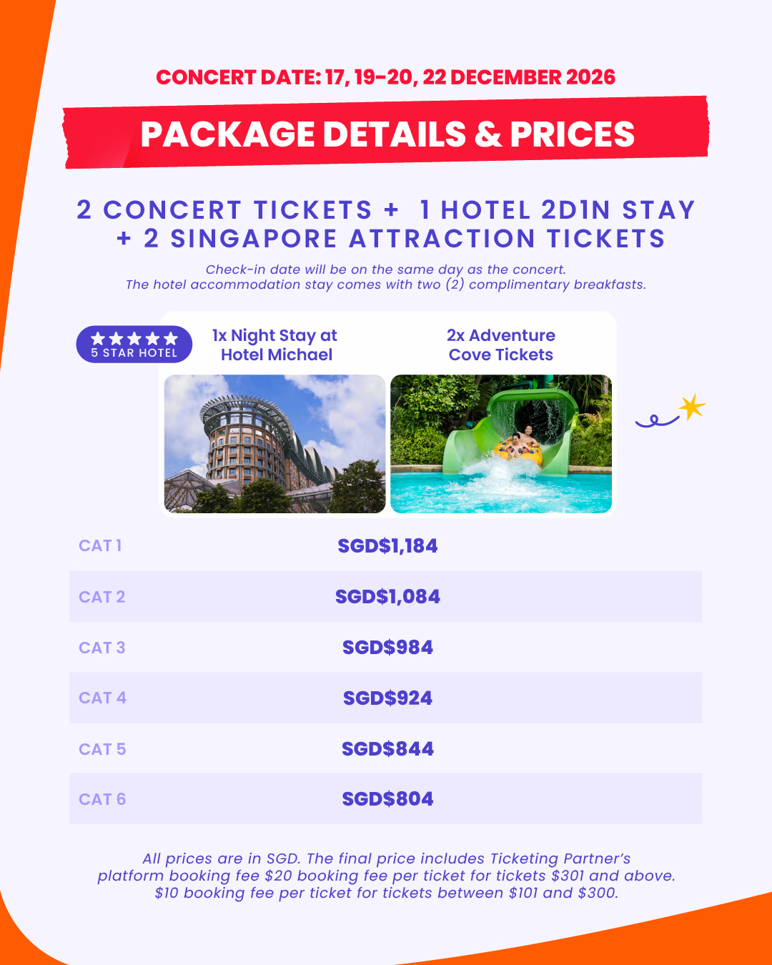 1 Concert + 1 Hotel + 2 ATT