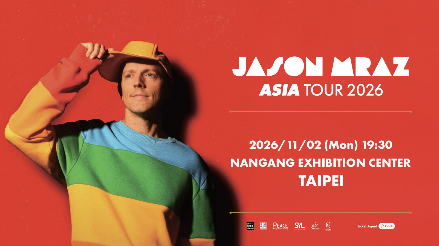 Jason Mraz ASIA TOUR 2026 IN TAIPEI