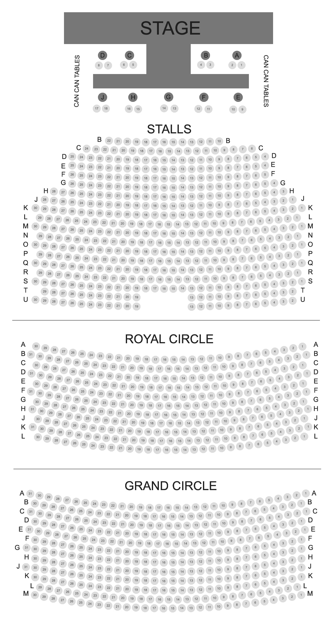 Piccadilly Theatre Seating Plan