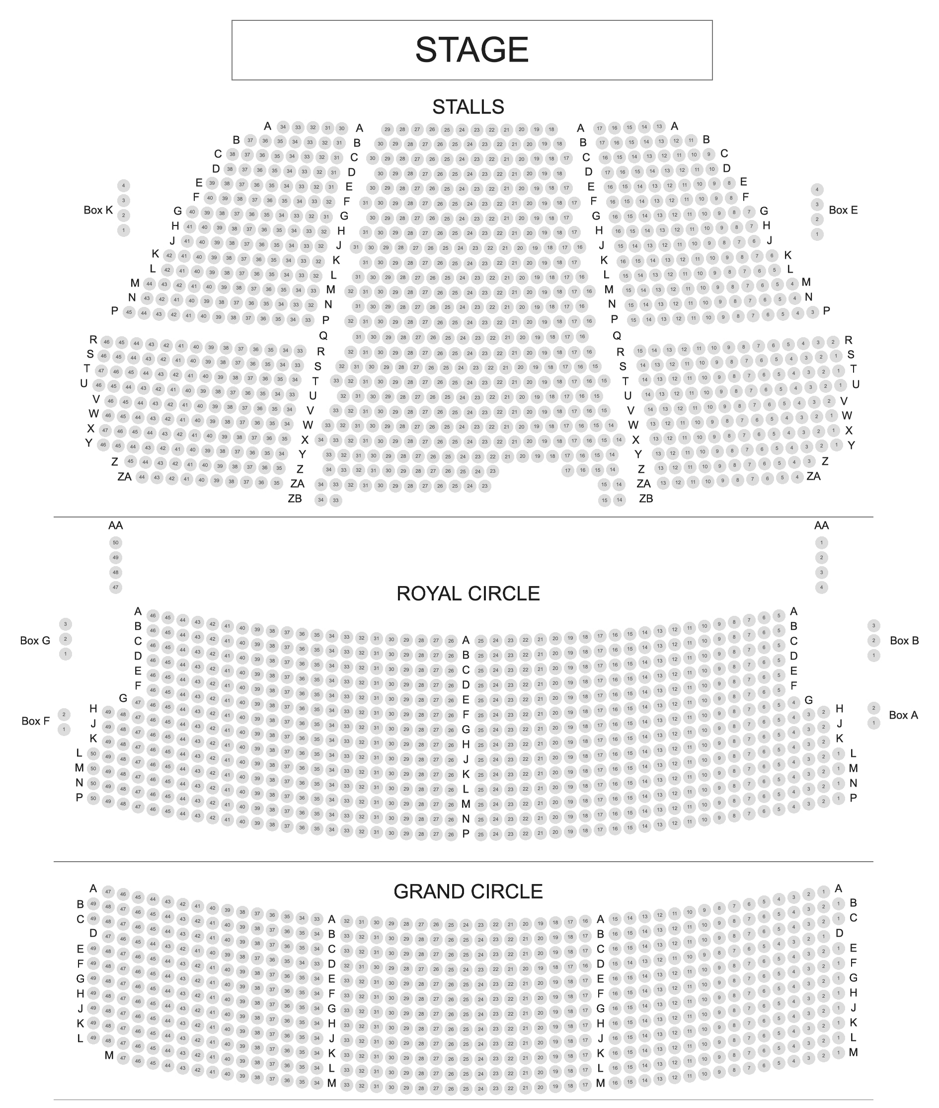 Lyceum Theatre Seating Plan