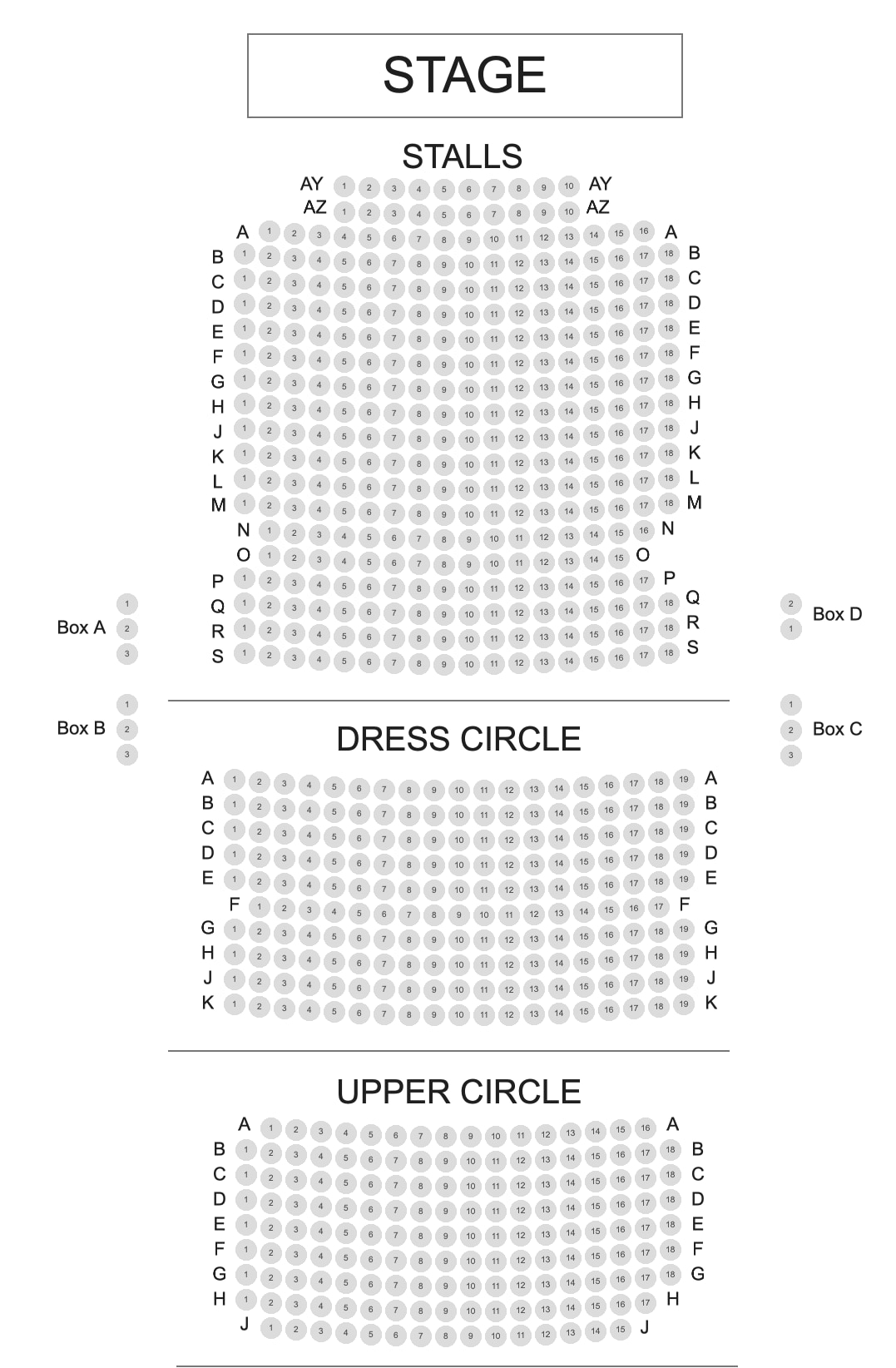 Vaudeville Theatre Seating Plan