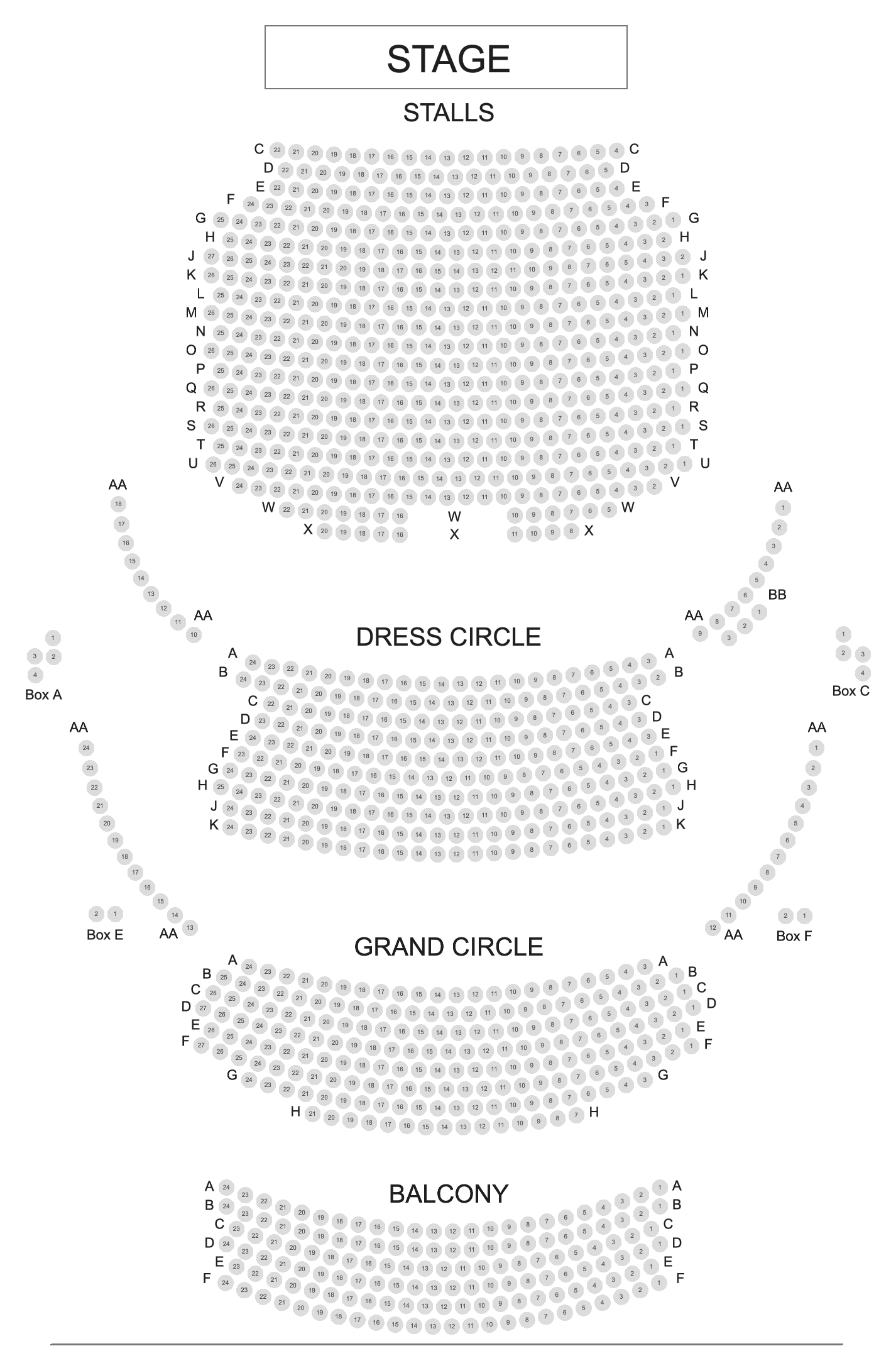 Novello Theatre Seating Plan