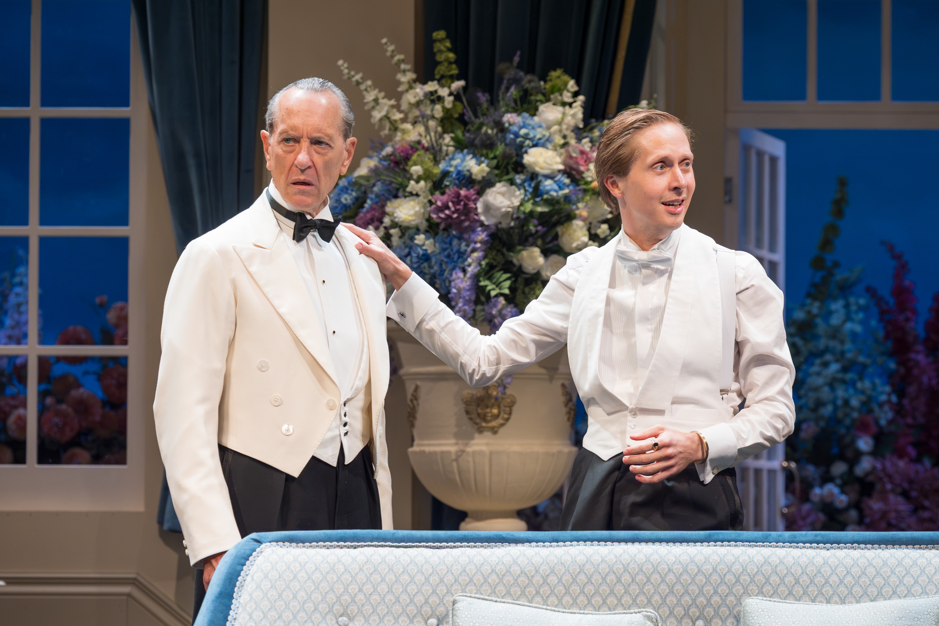 HAY FEVER. Richard E. Grant (David Bliss) and Will Close (Simon Bliss). Photo Marc Brenner