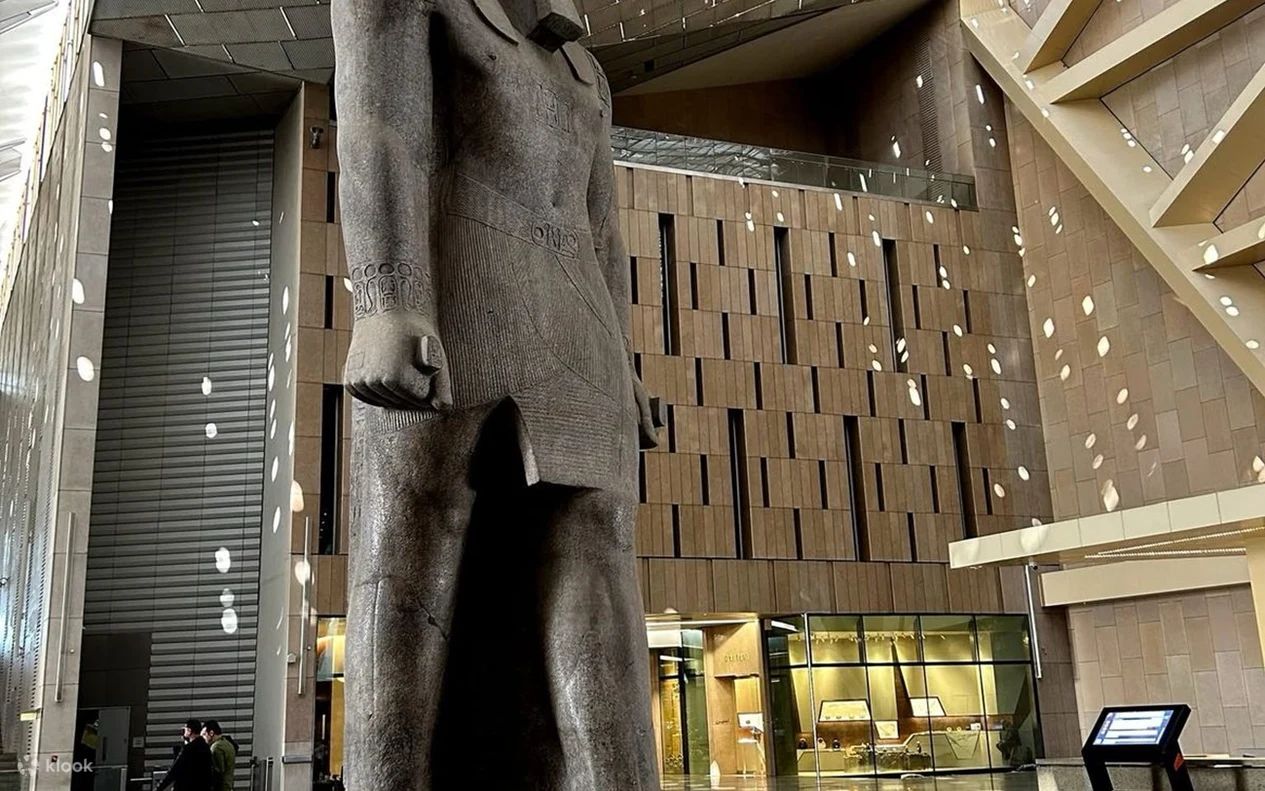 Historic Egyptian monuments and the desert landscape around Giza