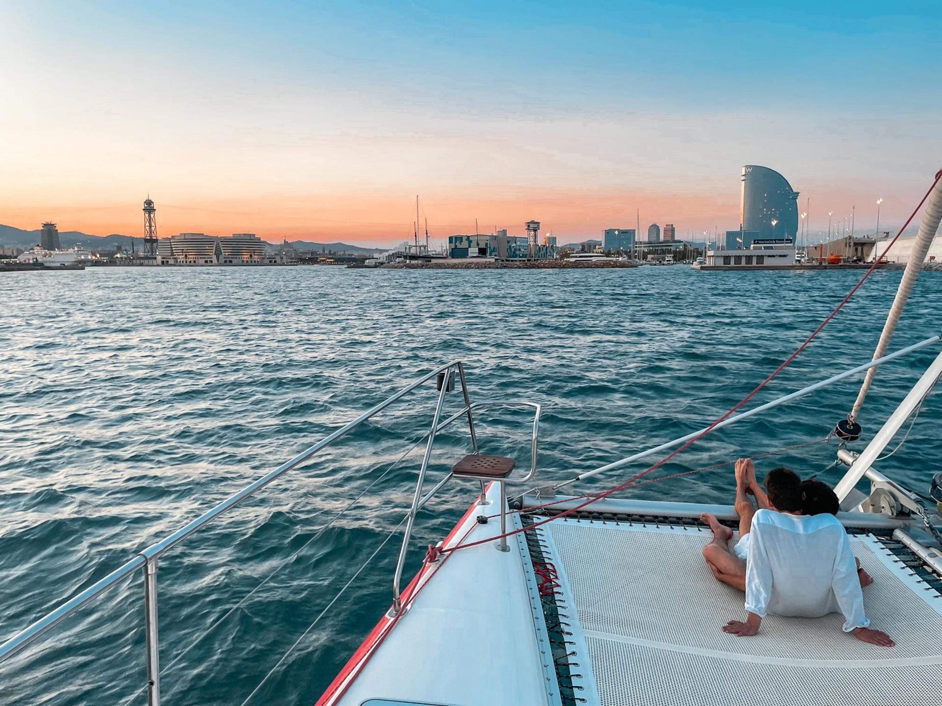 Day or Sunset Catamaran Cruise with Tapas & Drinks from Barcelona - Thumbnail 3