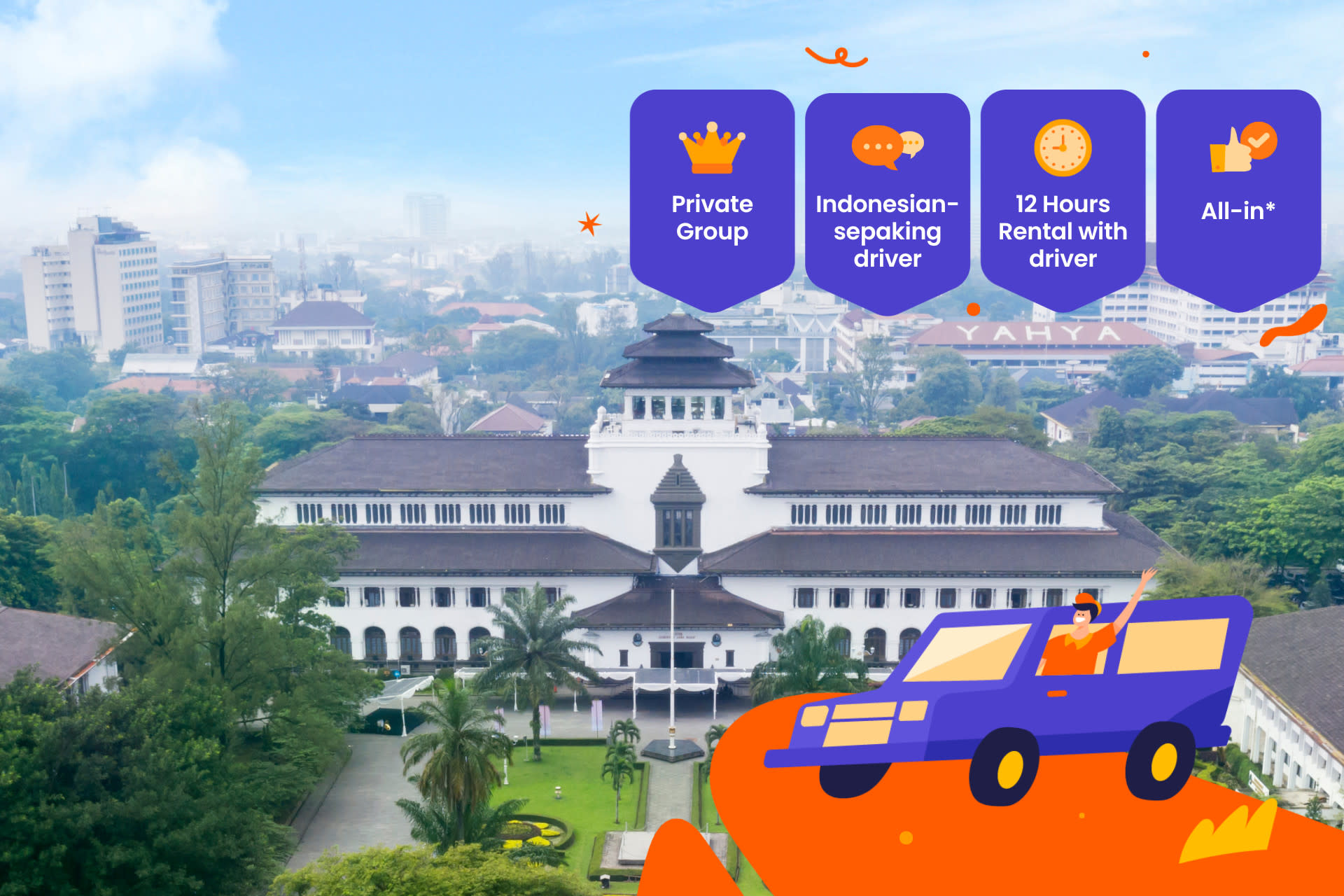 12 Hours Bandung Private Car Charter - Image 1