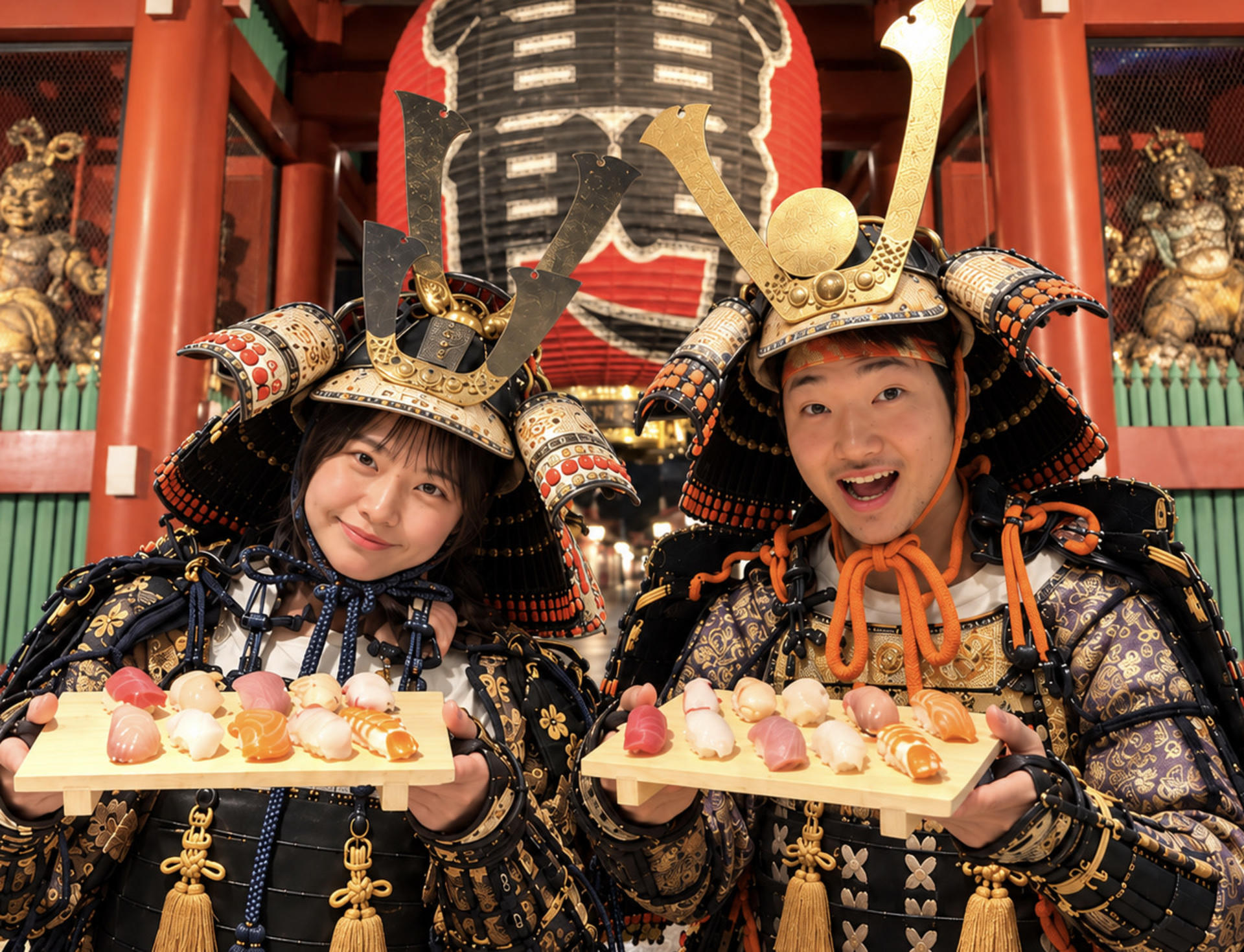 Luxury Samurai Sushi Dining Show in Asakusa Tokyo - Image 1