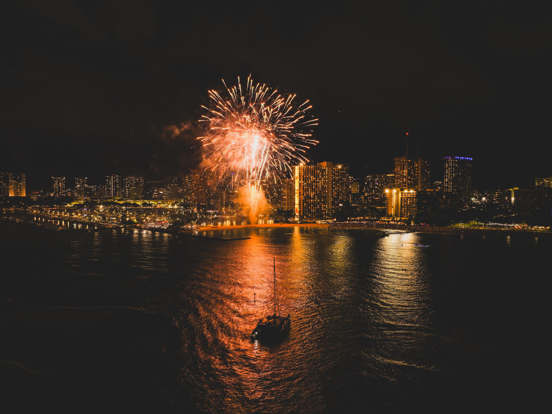 Friday Night Waikiki Fireworks Sail from Kewalo Harbor - Image 1