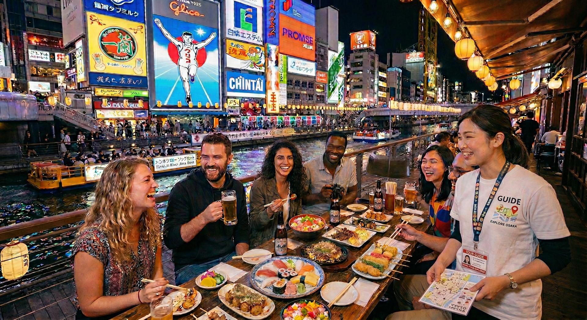 Osaka: Guided Food Tour with 12 Dishes and 2 Drinks - Image 1