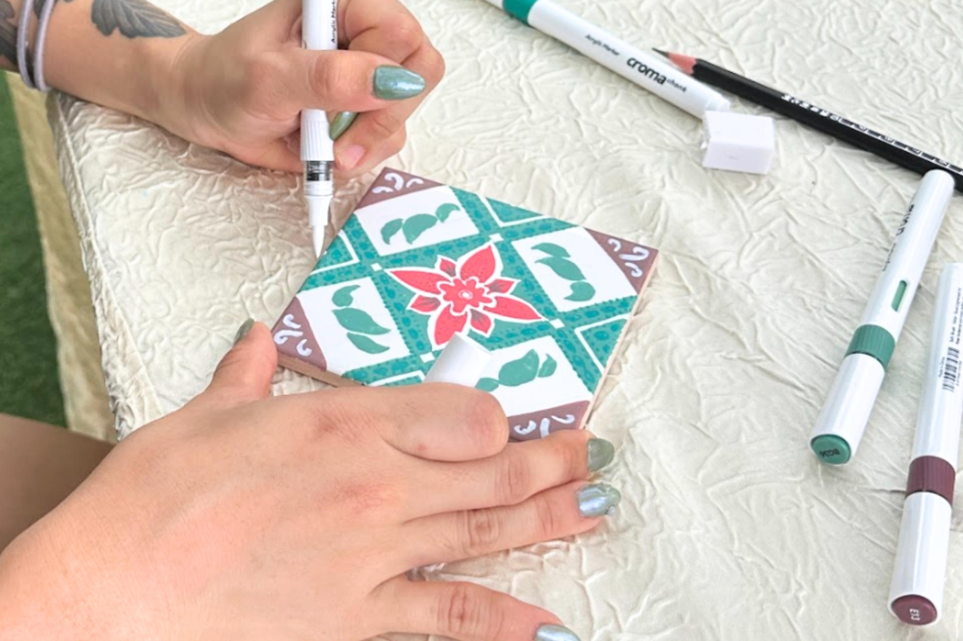 Tile Painting Workshop in Singapore - Thumbnail 5