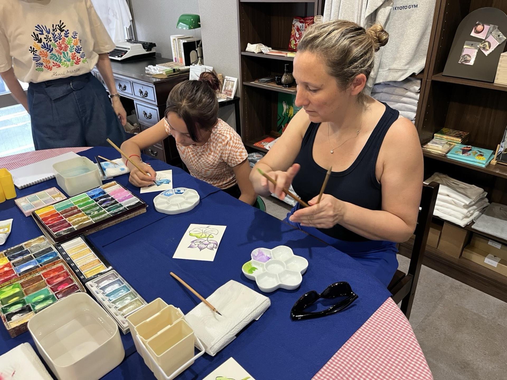 Kyoto: Japanese Postcard Painting Workshop with Take Home Tote Bag - Image 1